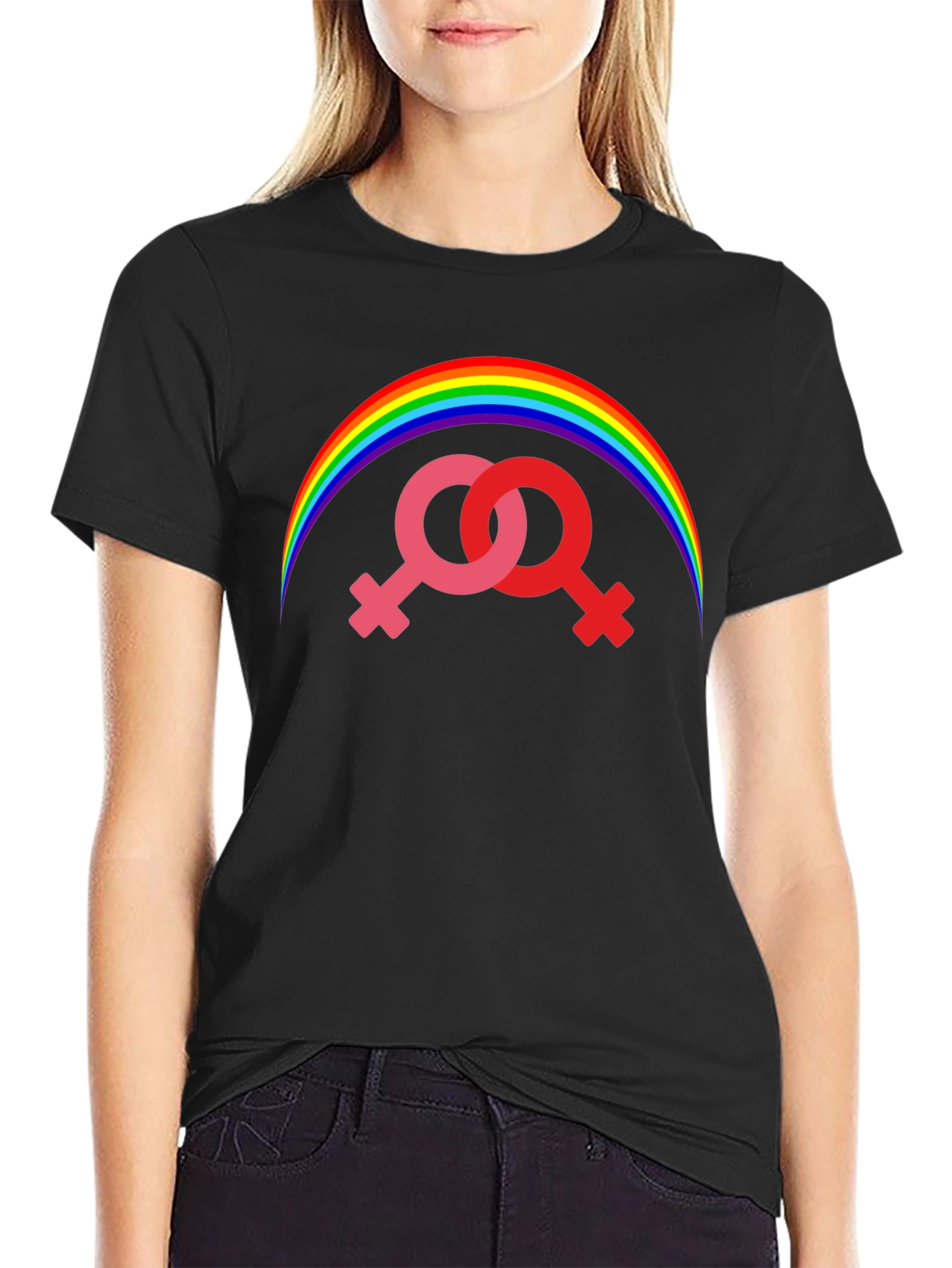 Lesbian Pride Rainbow Graphic Tee