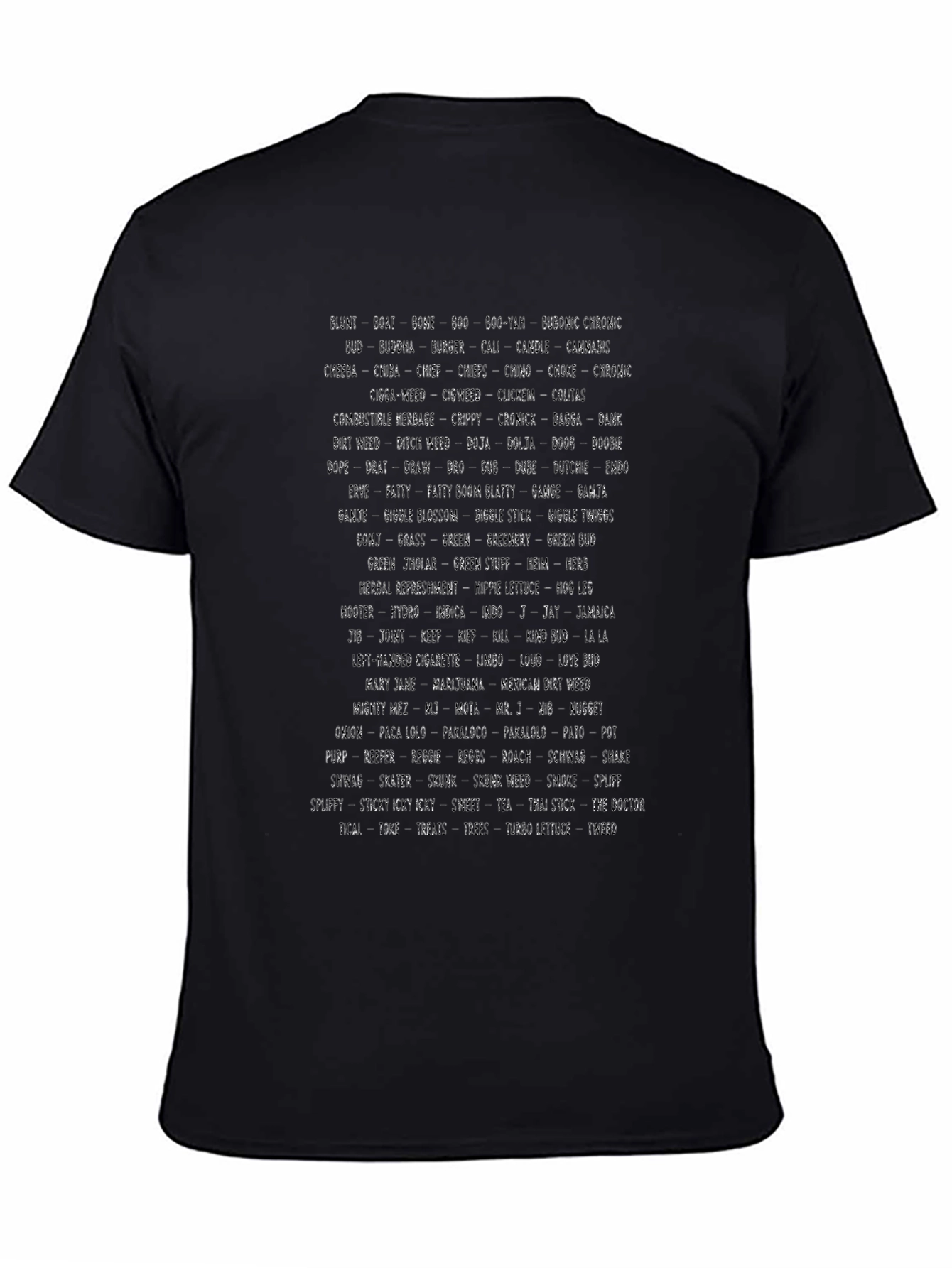 Abstract Text Print Black T-Shirt