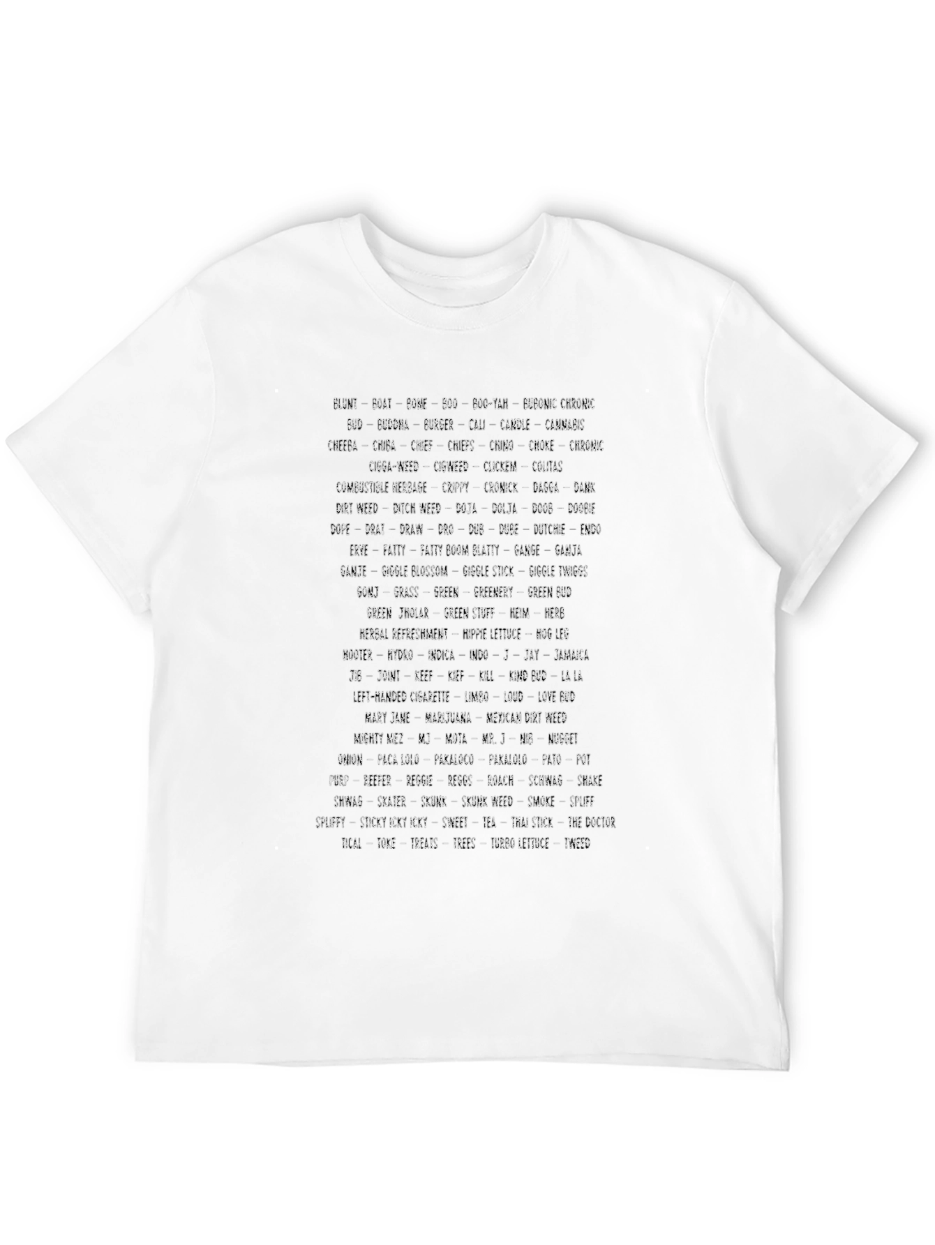 Abstract Text Print Black T-Shirt