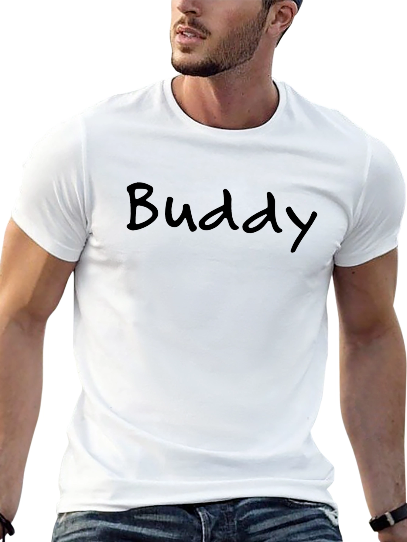 Buddy Black Graphic Tee Shirt - Casual Style
