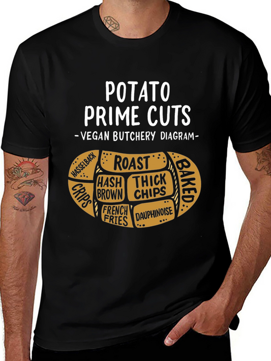 Potato Prime Cuts Vegan Diagram T-Shirt