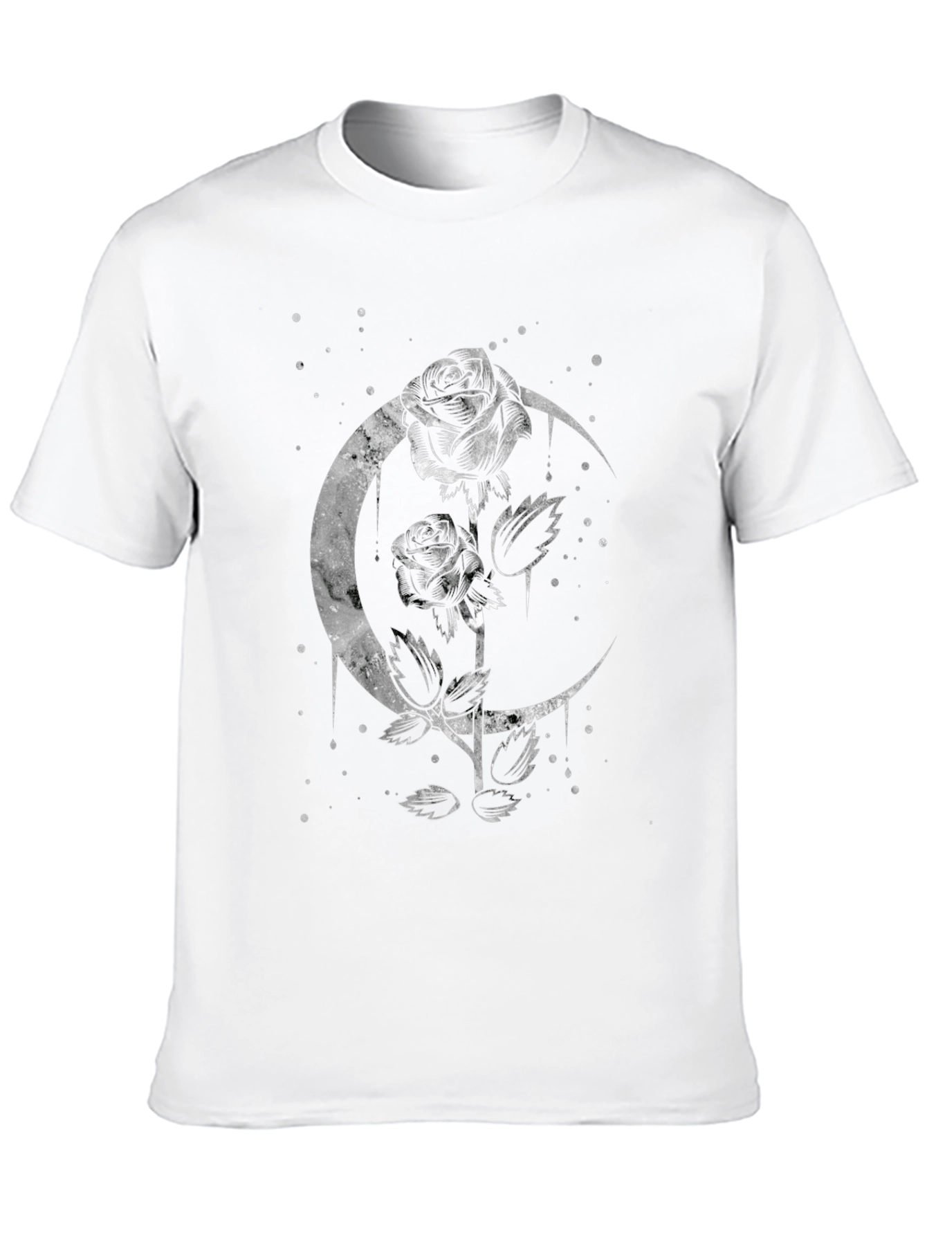 Moon Rose Graphic Tee - Gothic Style