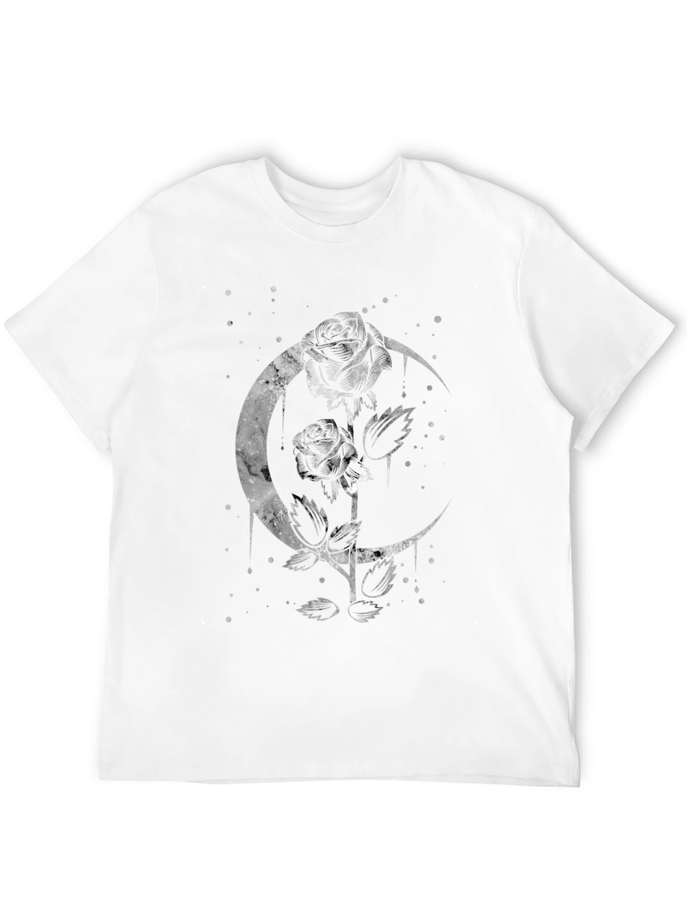 Moon Rose Graphic Tee - Gothic Style