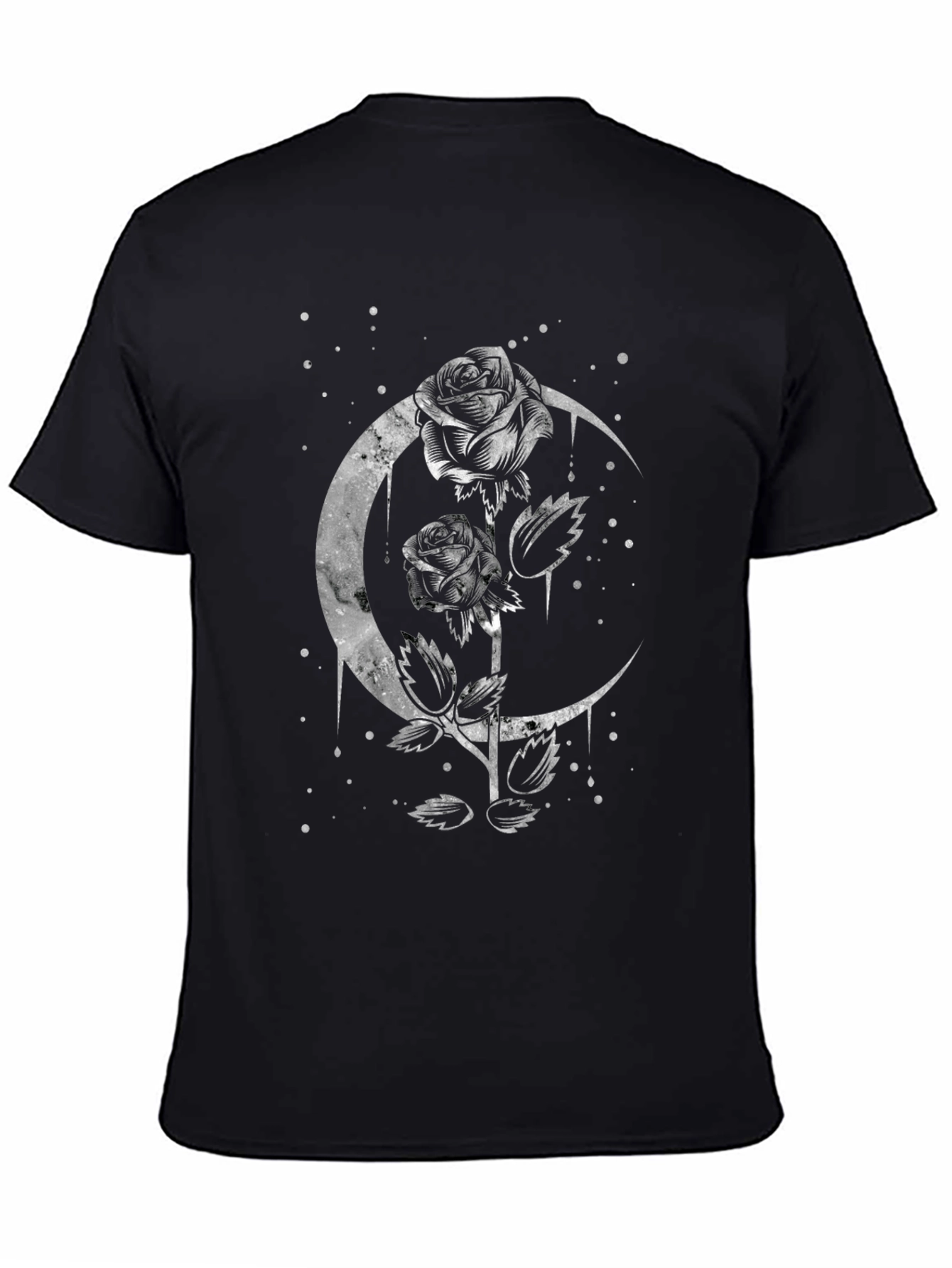 Moon Rose Graphic Tee - Gothic Style
