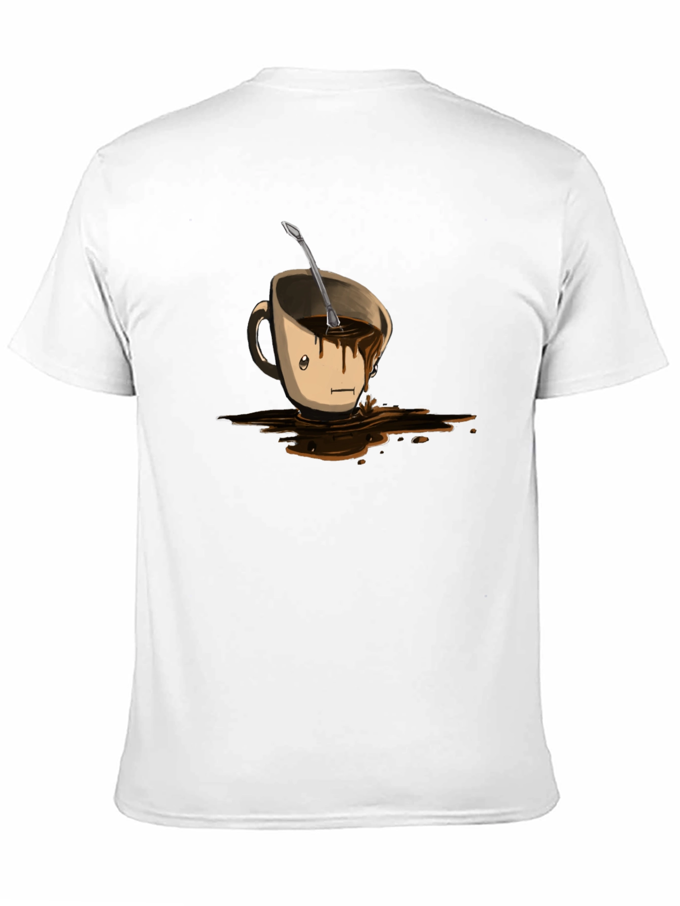 Funny Coffee Cup Spill T-Shirt - Black
