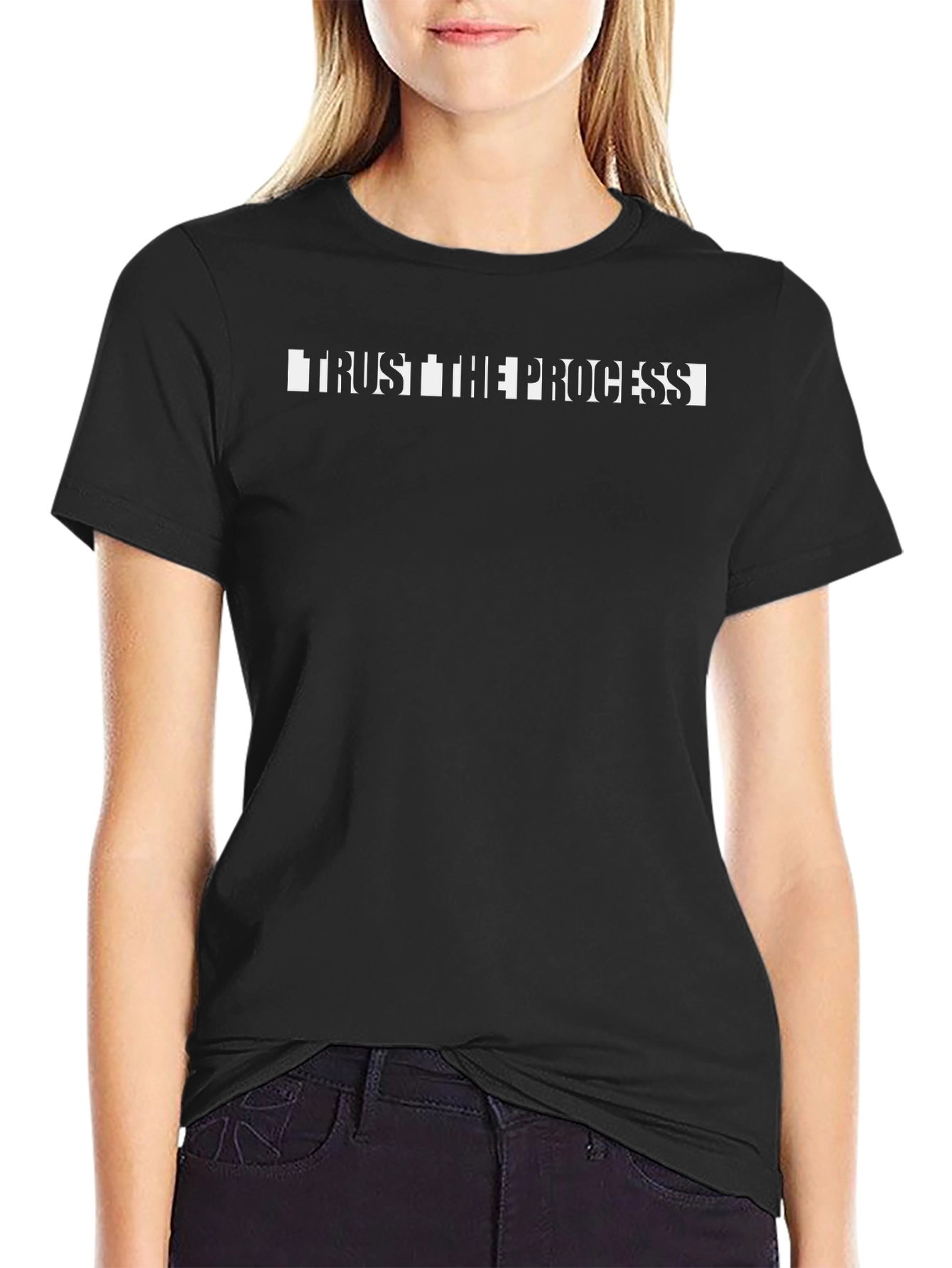 Trust The Process Black Graphic T-Shirt
