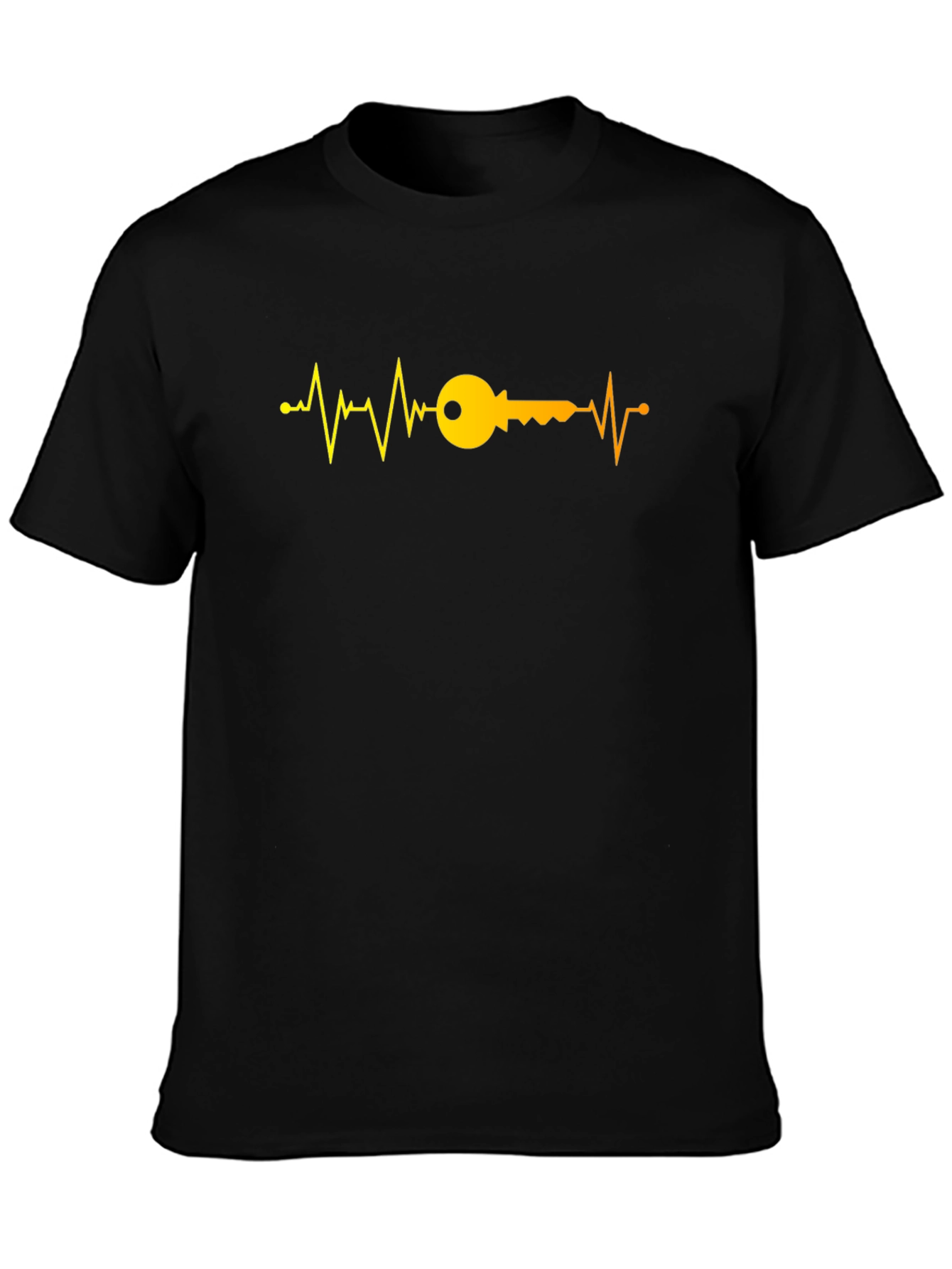 Heartbeat Key Graphic T-Shirt - Black