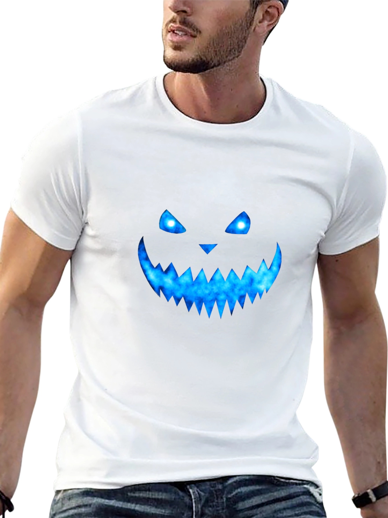 Spooky Galaxy Pumpkin Face T-Shirt