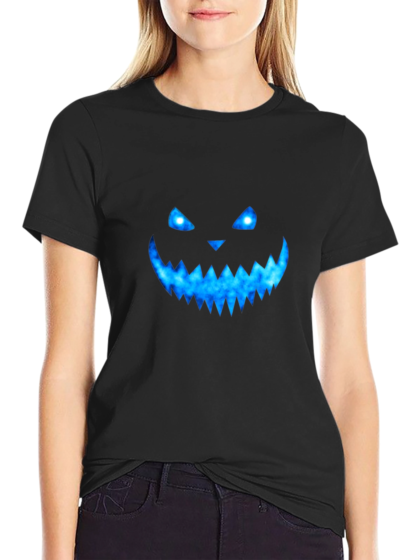 Spooky Galaxy Pumpkin Face T-Shirt