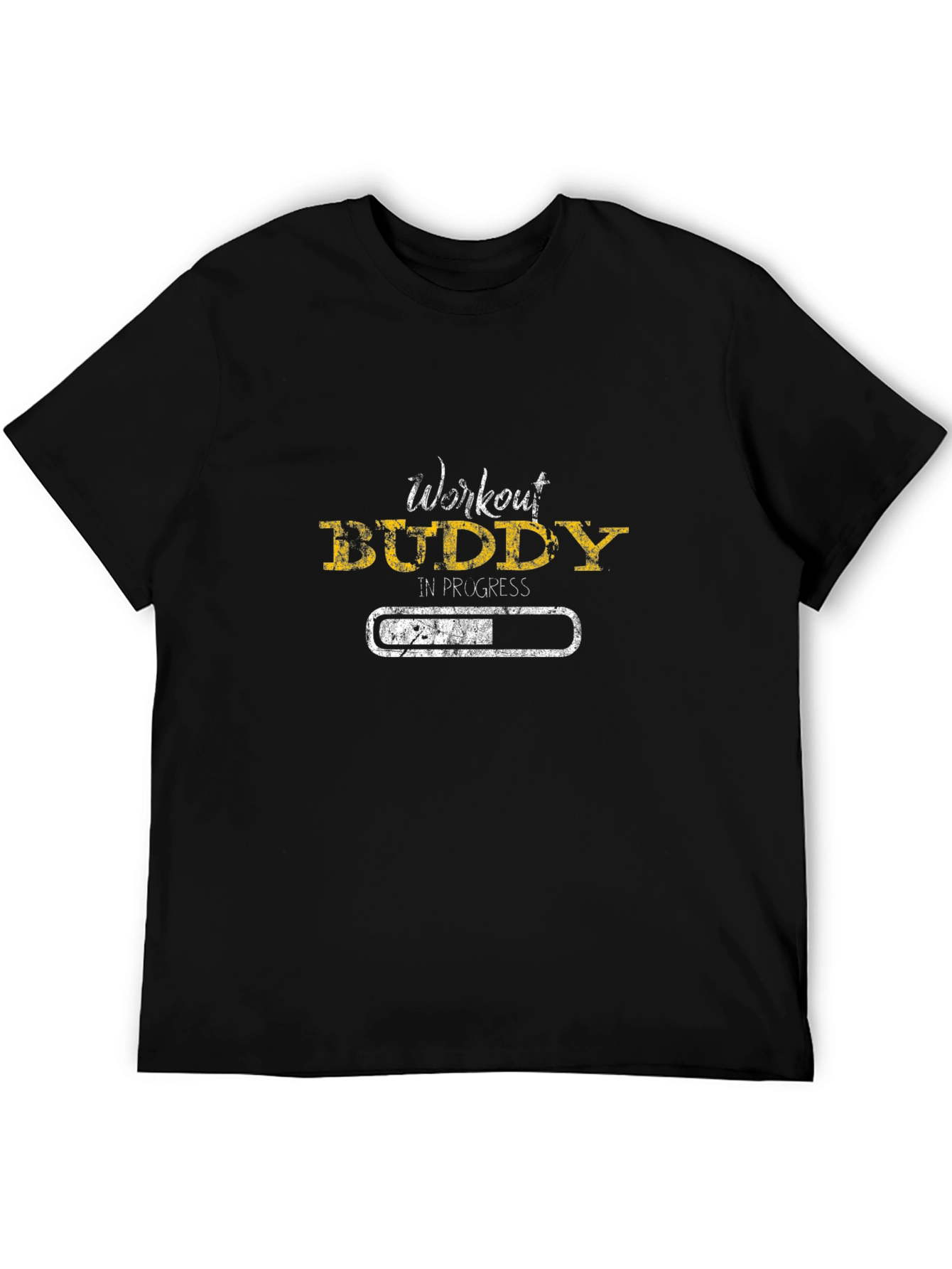 Workout Buddy in Progress Black T-Shirt