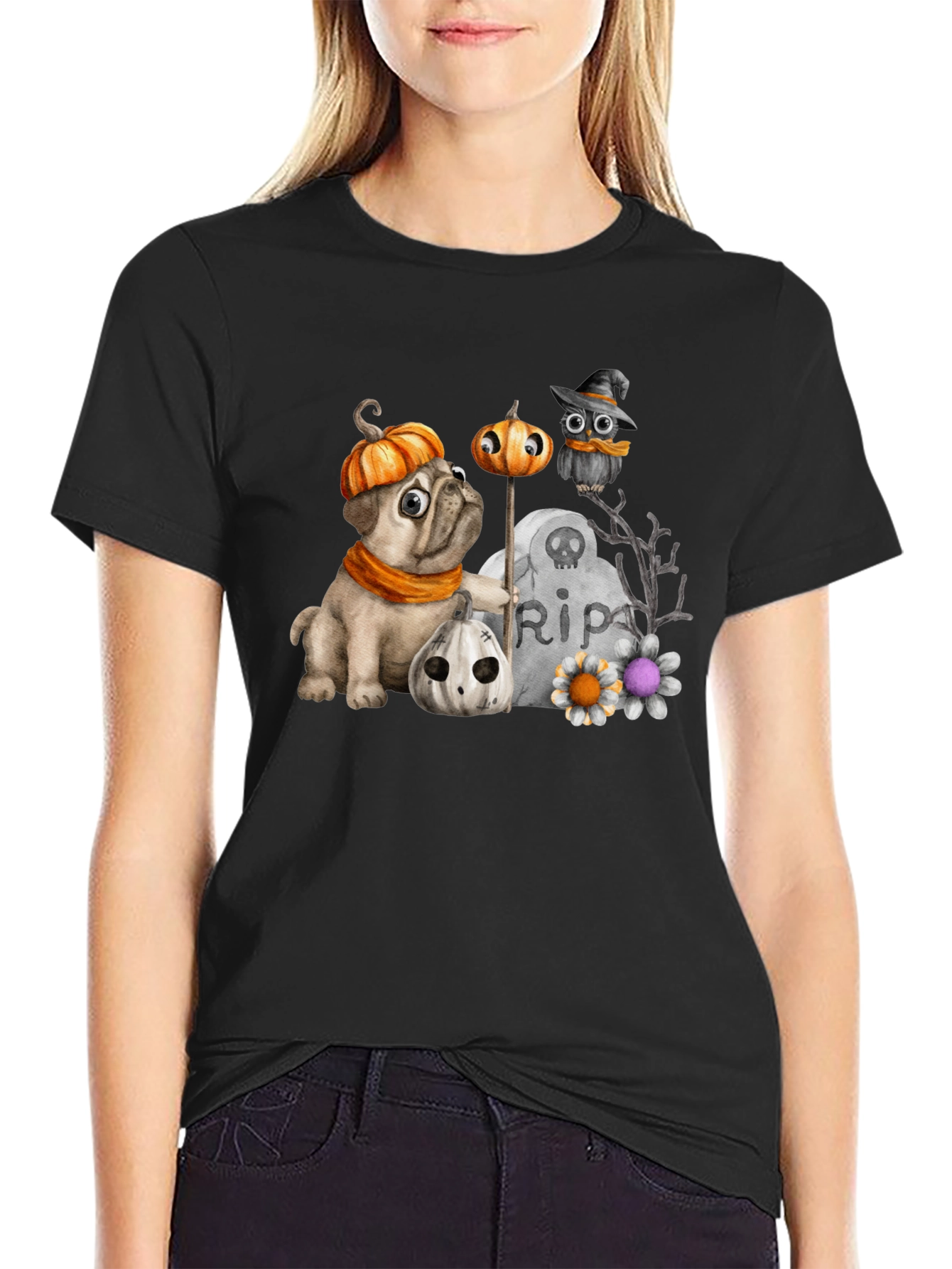 Halloween Pug T-Shirt: Spooky Season Style