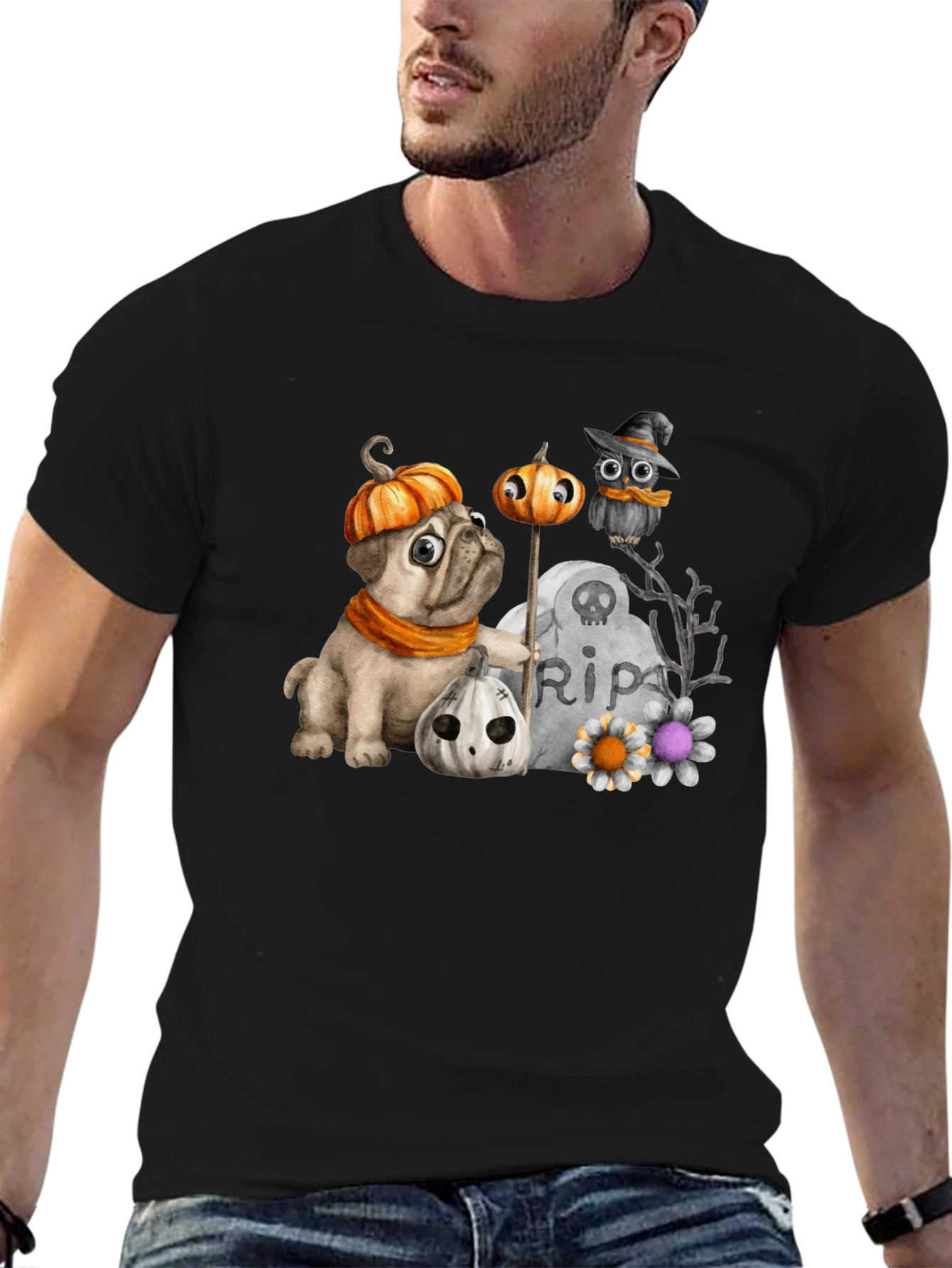 Halloween Pug T-Shirt: Spooky Season Style