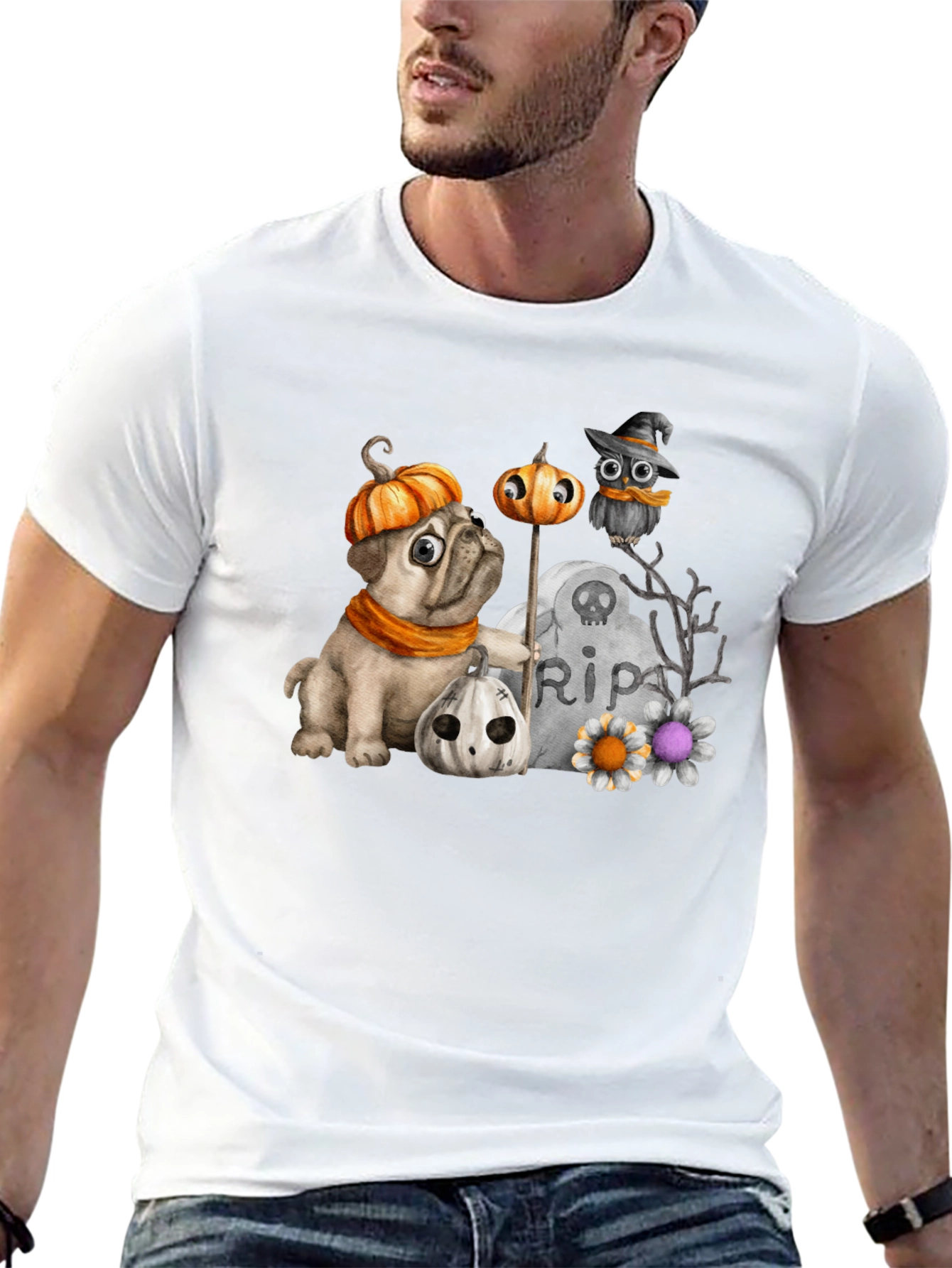 Halloween Pug T-Shirt: Spooky Season Style