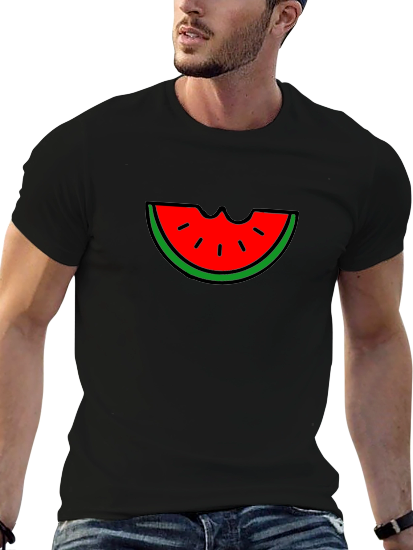 Watermelon Bite Graphic T-Shirt - Summer Fun!
