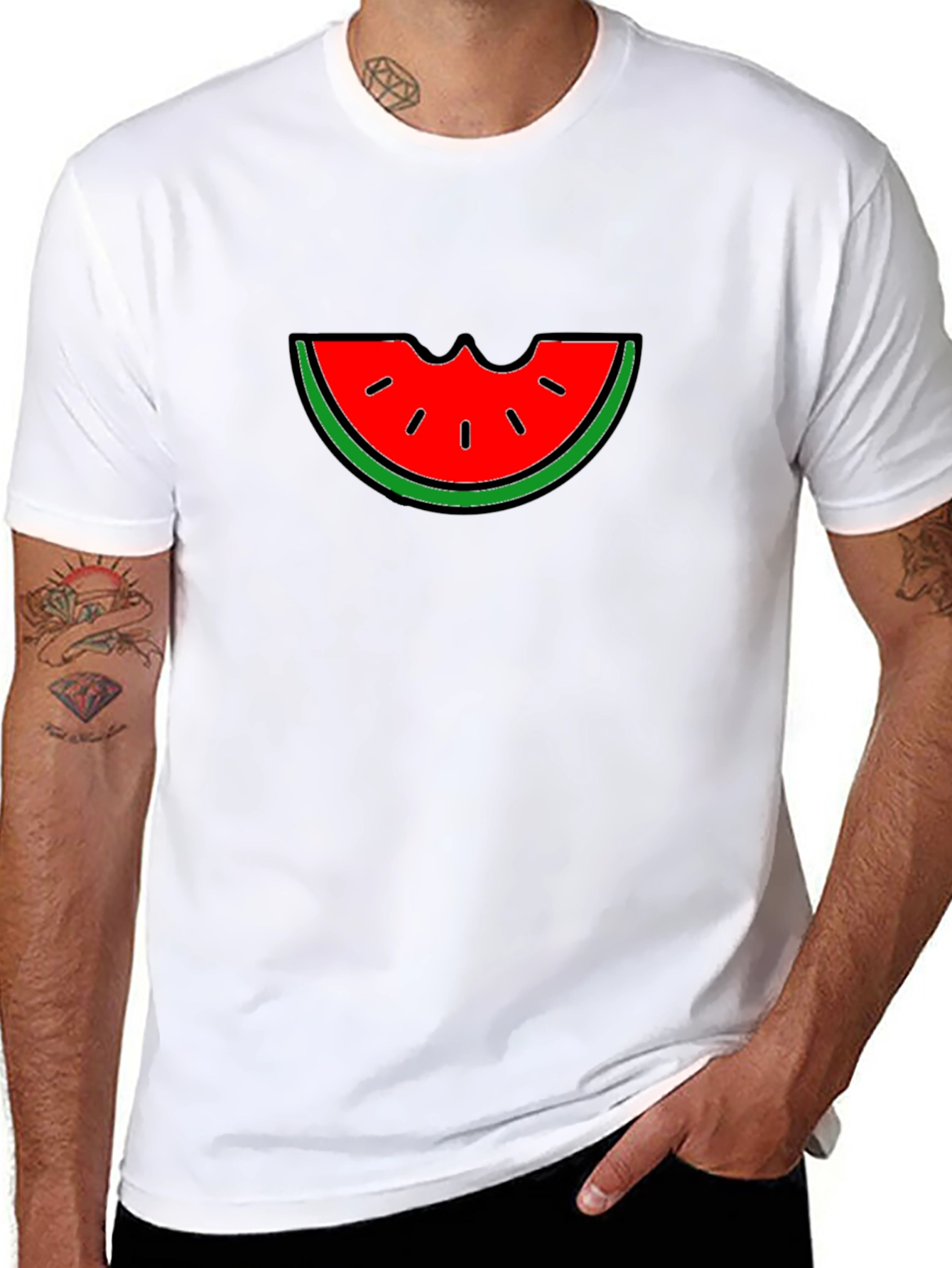 Watermelon Bite Graphic T-Shirt - Summer Fun!