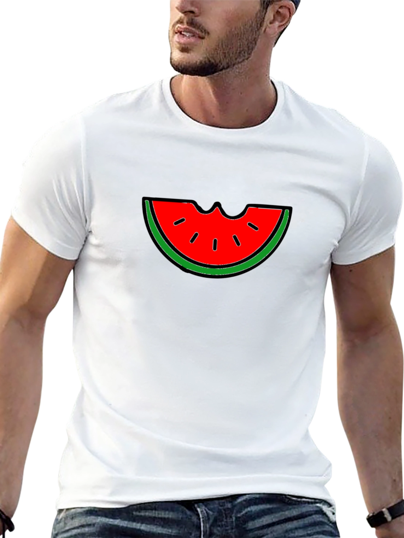 Watermelon Bite Graphic T-Shirt - Summer Fun!