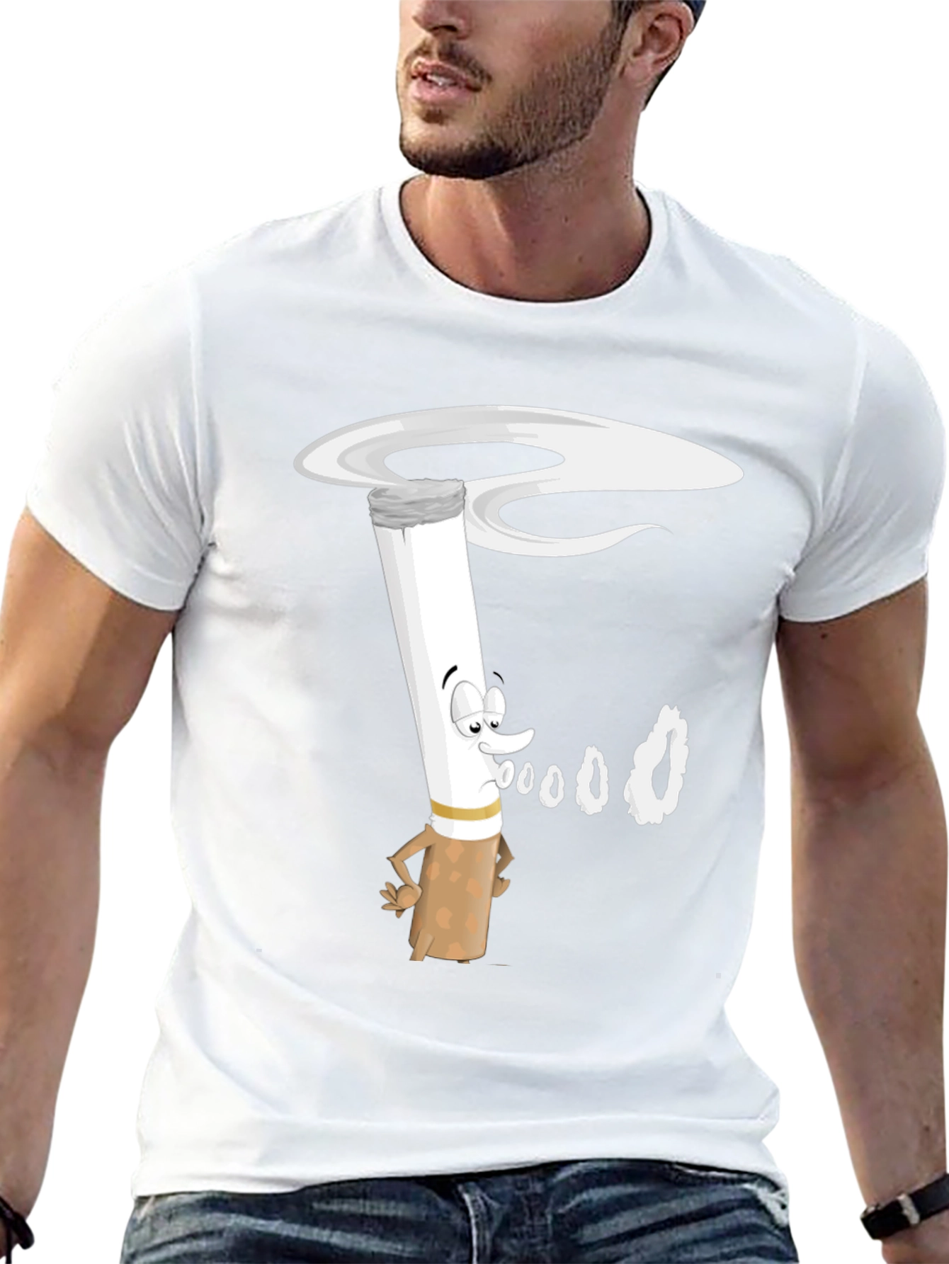 Cartoon Cigarette T-Shirt - Black Graphic Tee