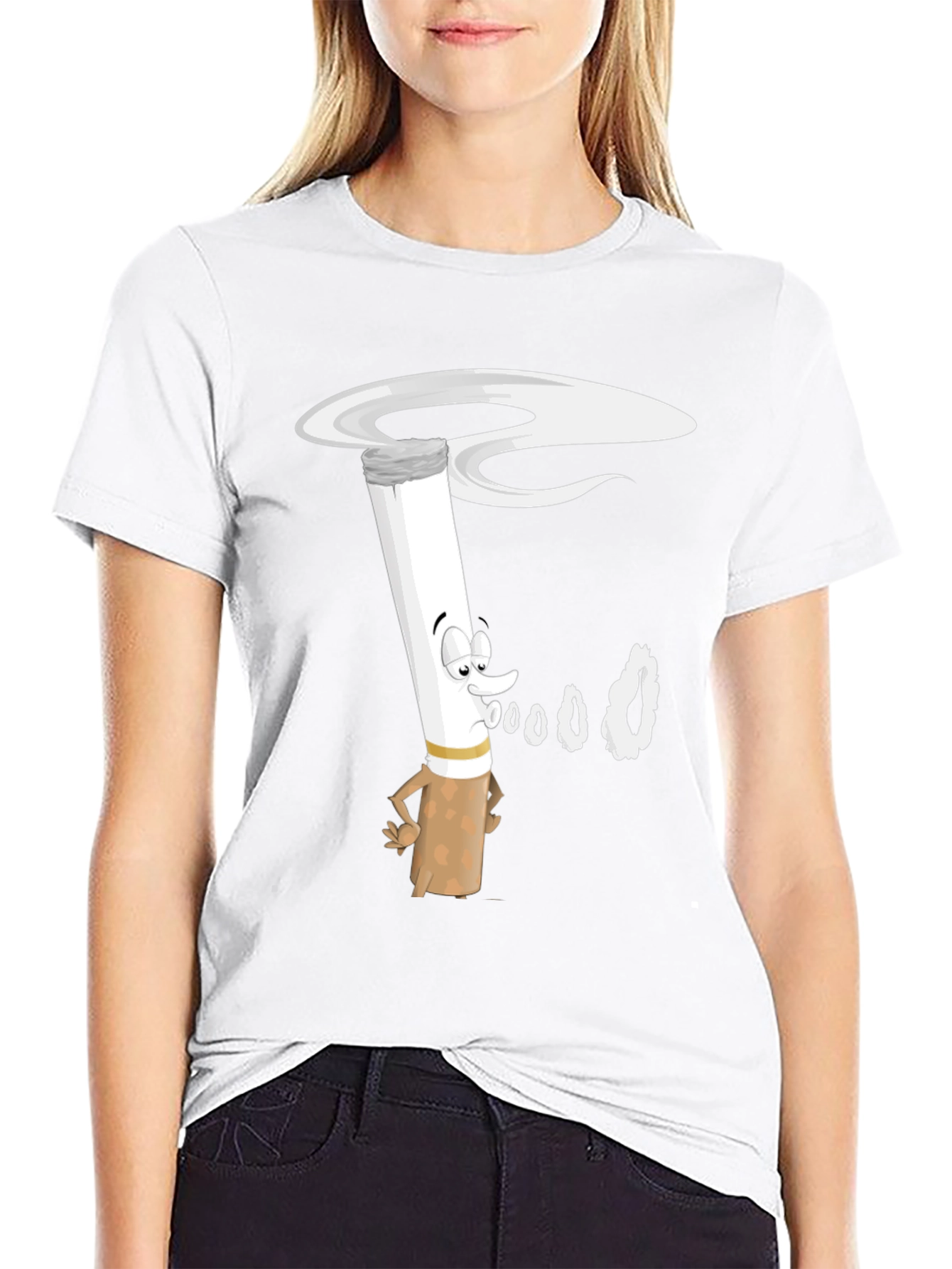 Cartoon Cigarette T-Shirt - Black Graphic Tee