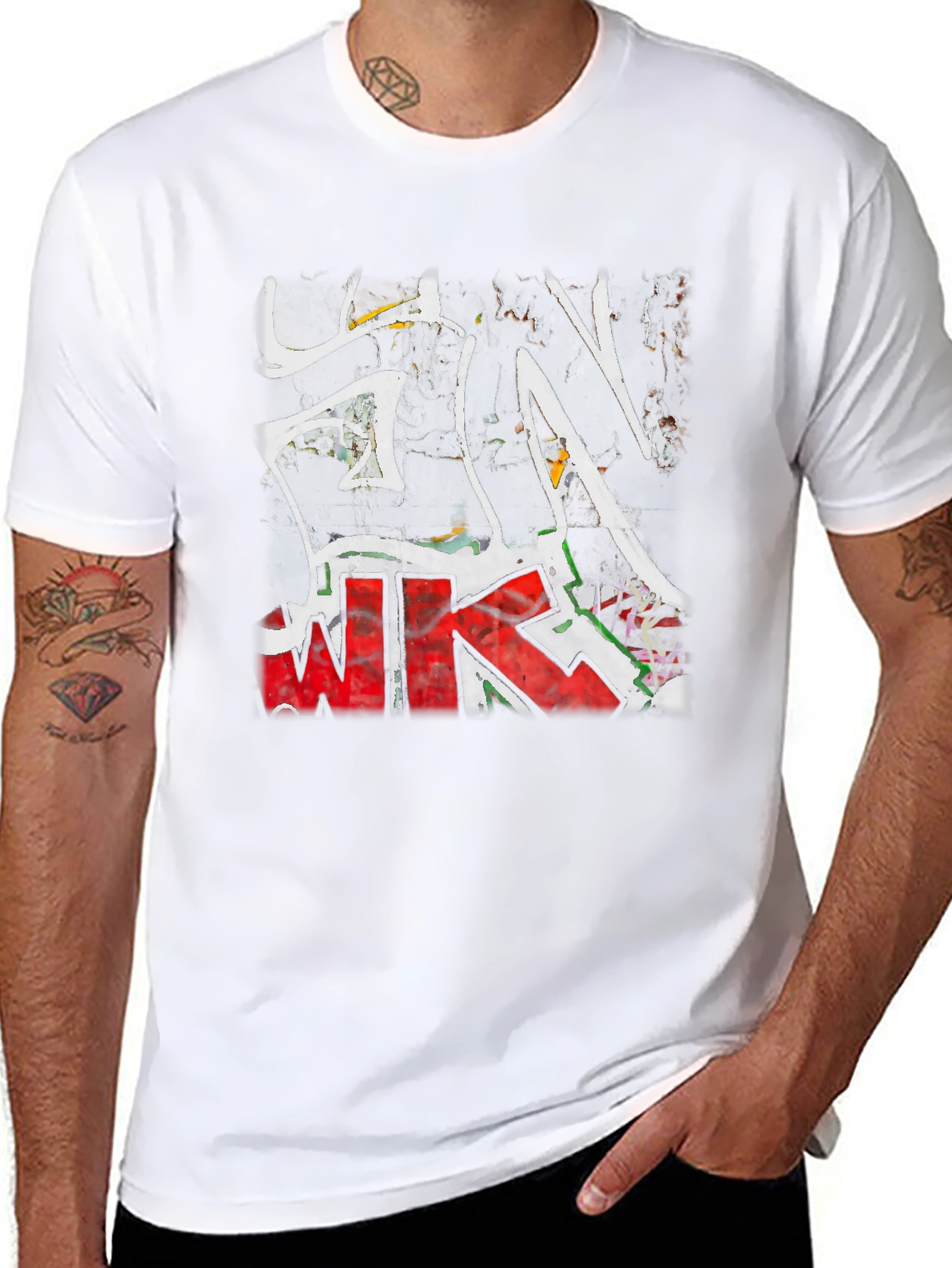 Edgy Urban Graffiti T-Shirt - Bold Streetwear Style