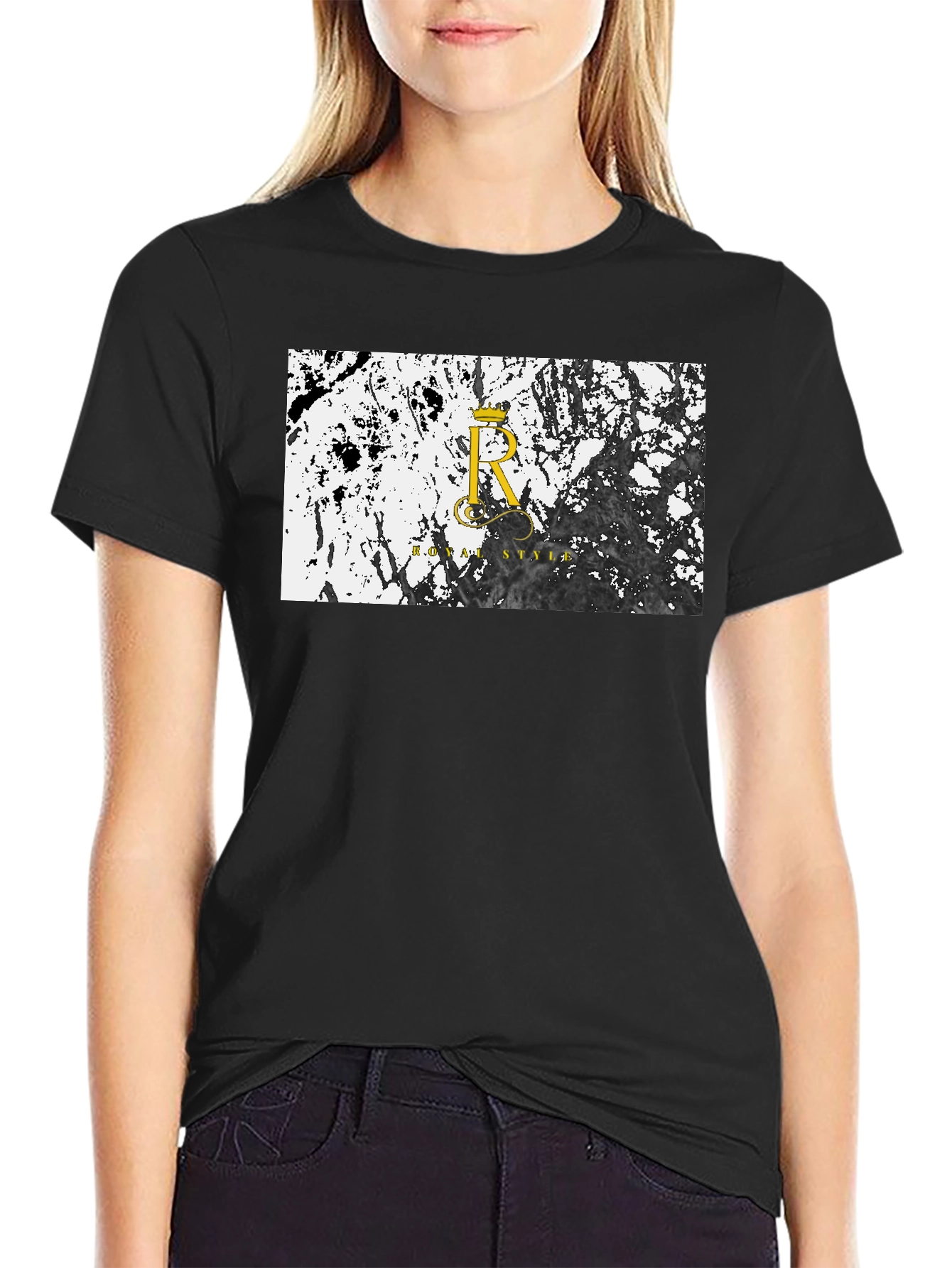 Royal Style Black Graphic T-Shirt