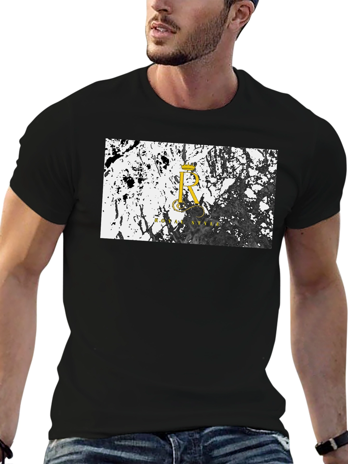 Royal Style Black Graphic T-Shirt