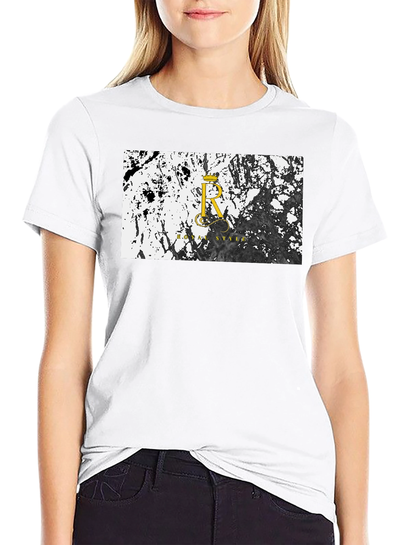 Royal Style Black Graphic T-Shirt