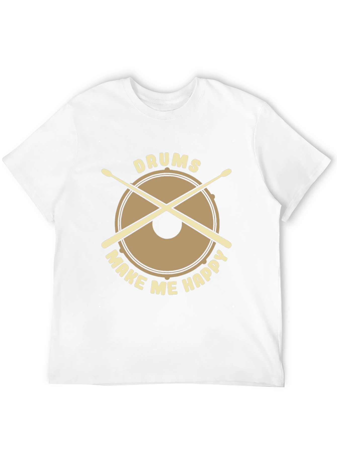 Drums Make Me Happy Graphic Tee - Black Cotton