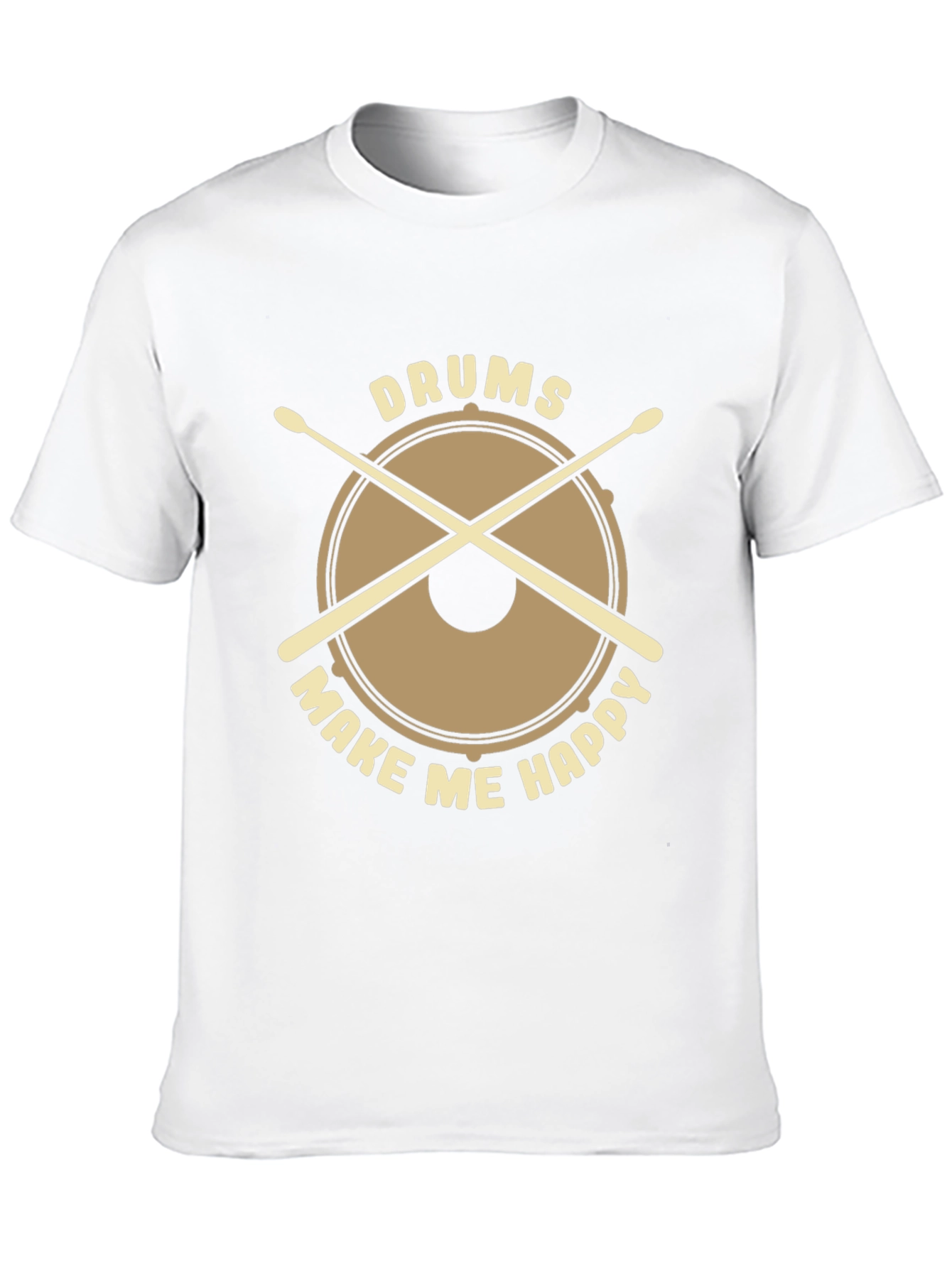 Drums Make Me Happy Graphic Tee - Black Cotton