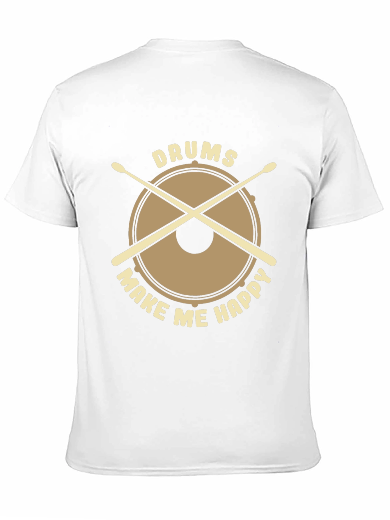 Drums Make Me Happy Graphic Tee - Black Cotton