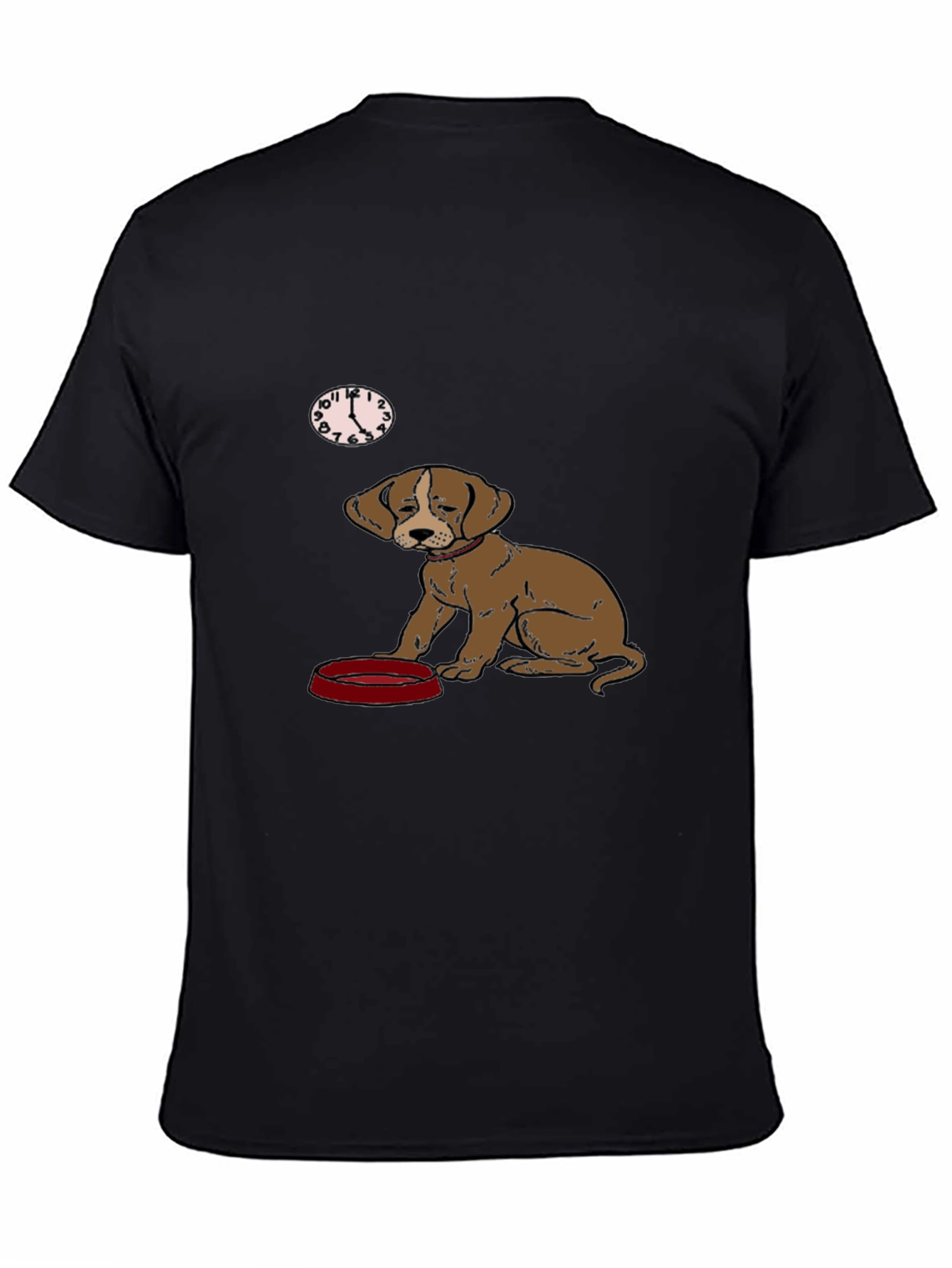 Dog Waiting for Dinner Mens Black T-Shirt