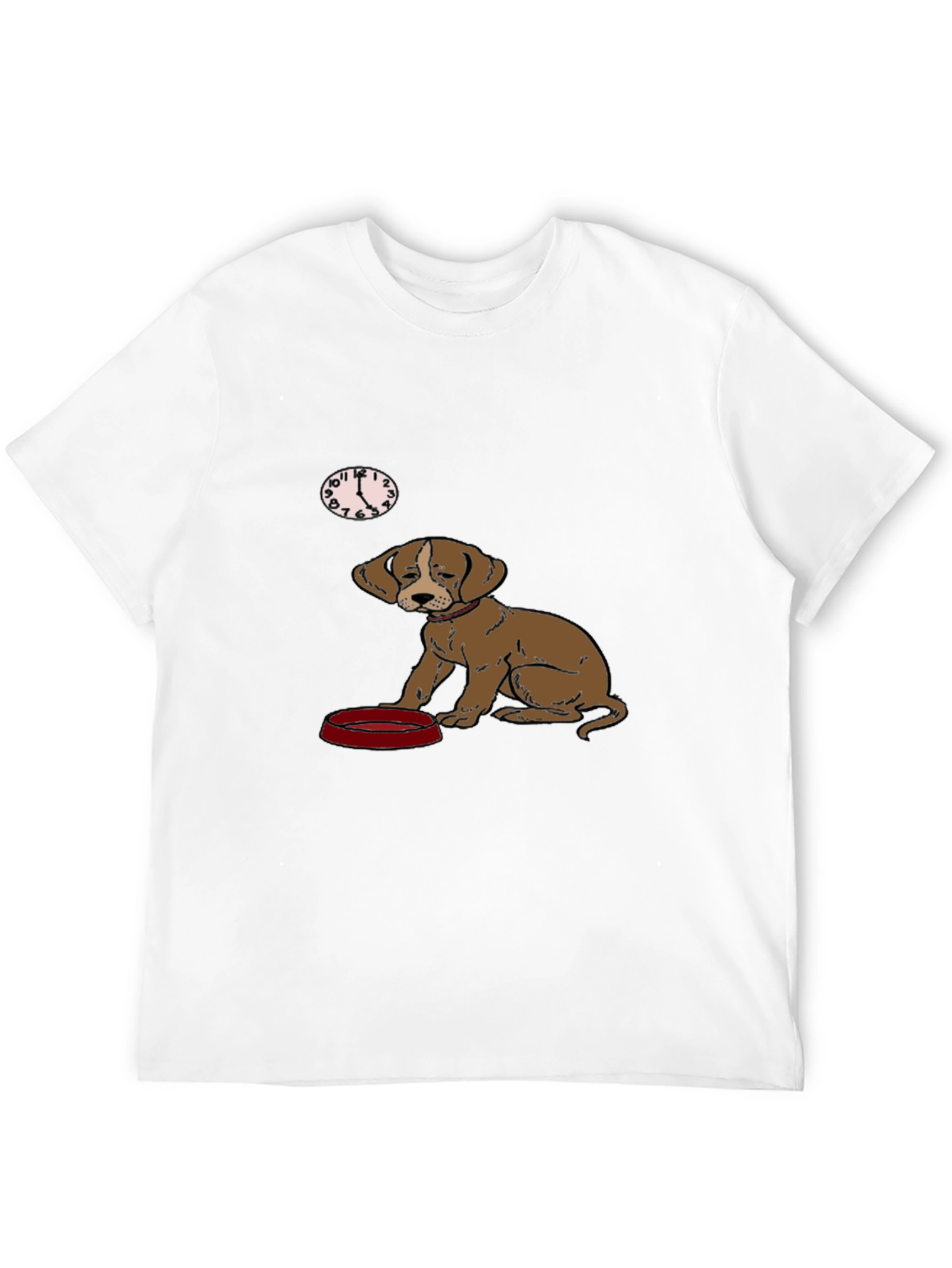 Dog Waiting for Dinner Mens Black T-Shirt