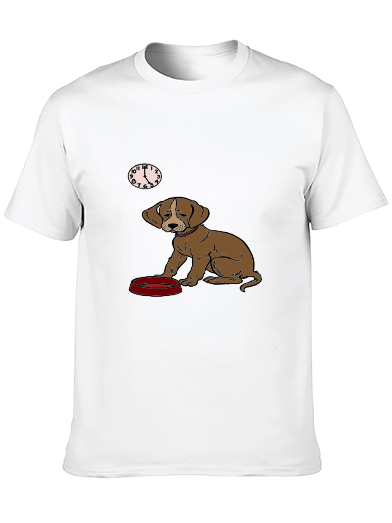 Dog Waiting for Dinner Mens Black T-Shirt