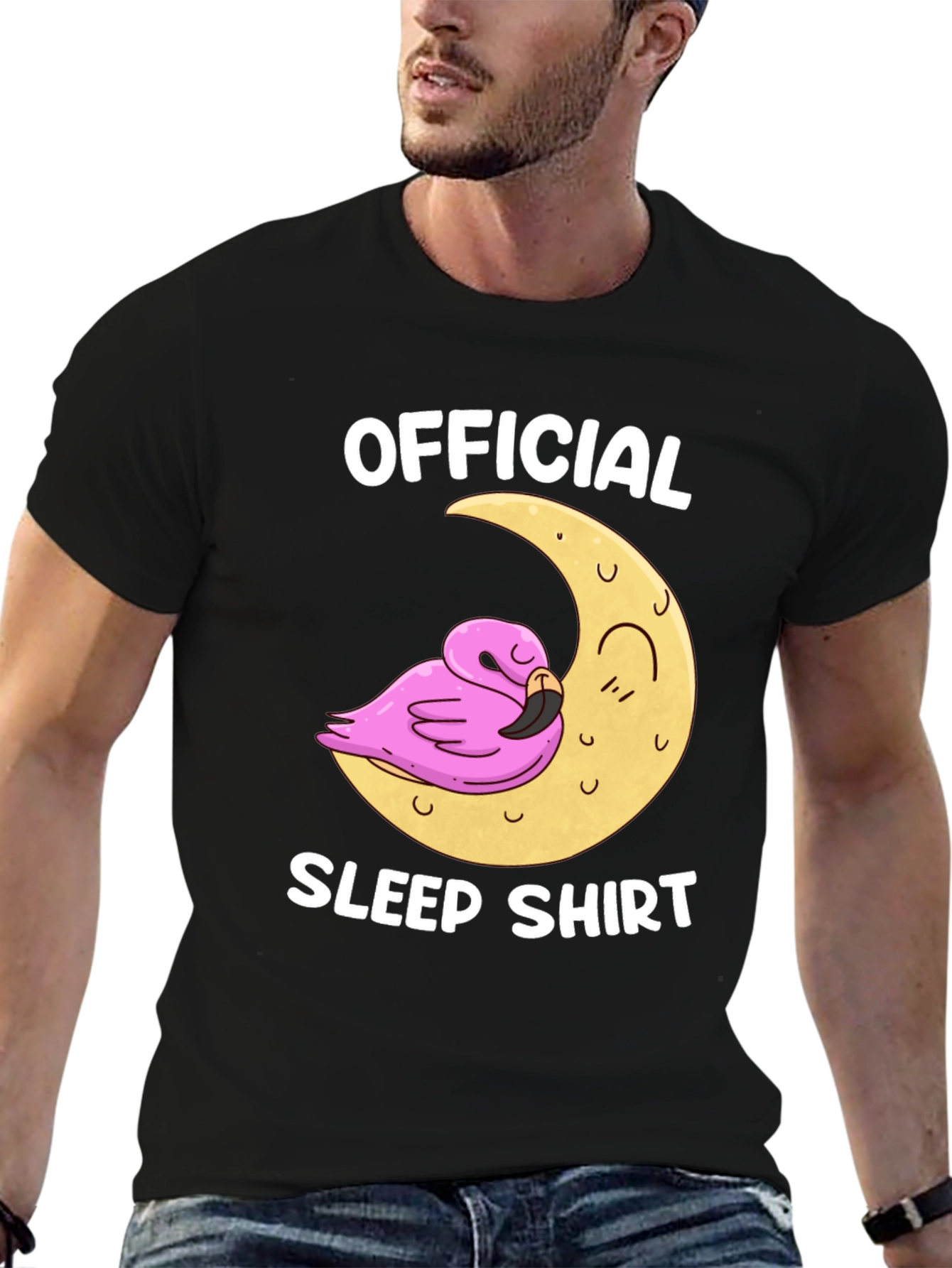 Official Sleep Shirt Flamingo Moon Graphic Tee