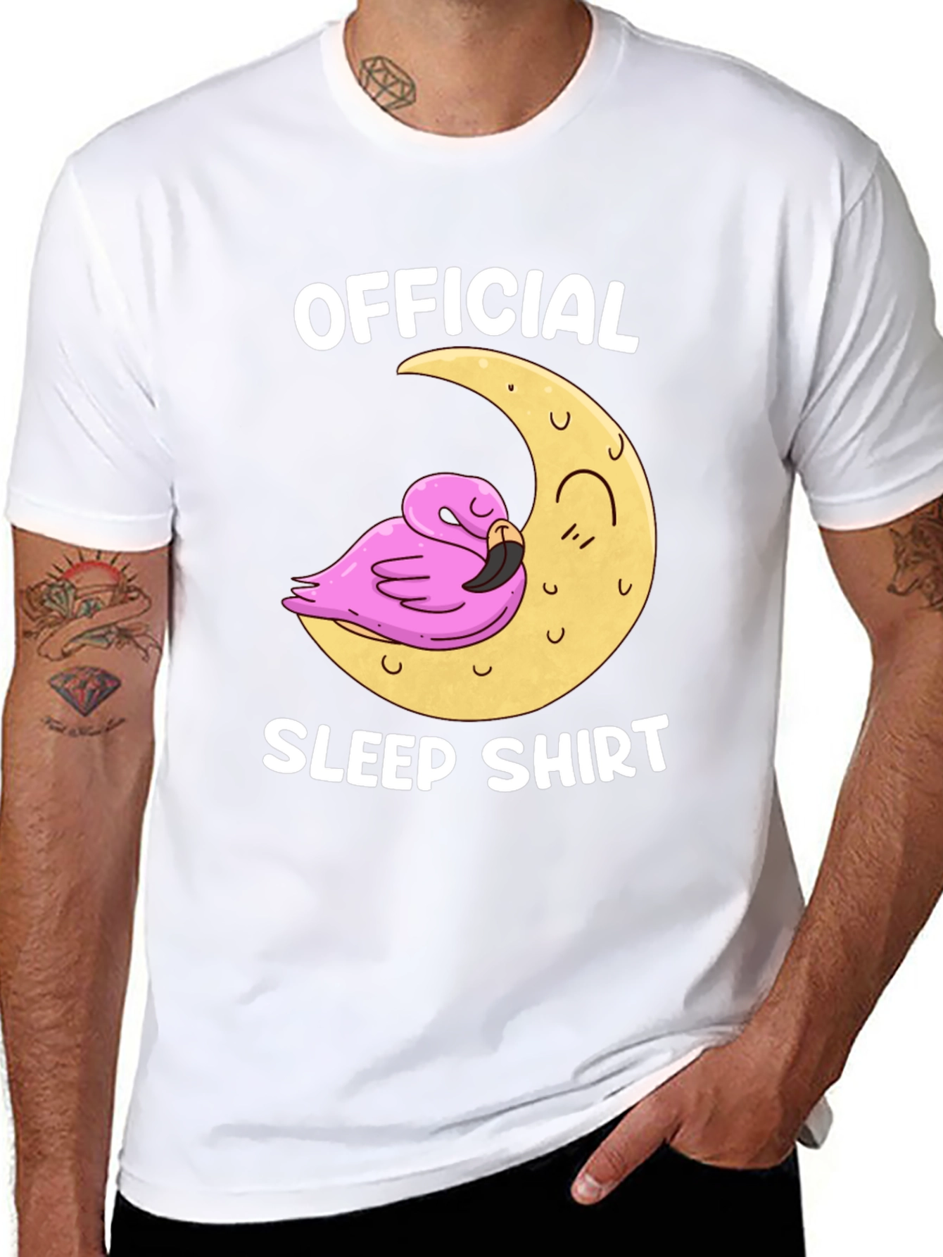 Official Sleep Shirt Flamingo Moon Graphic Tee