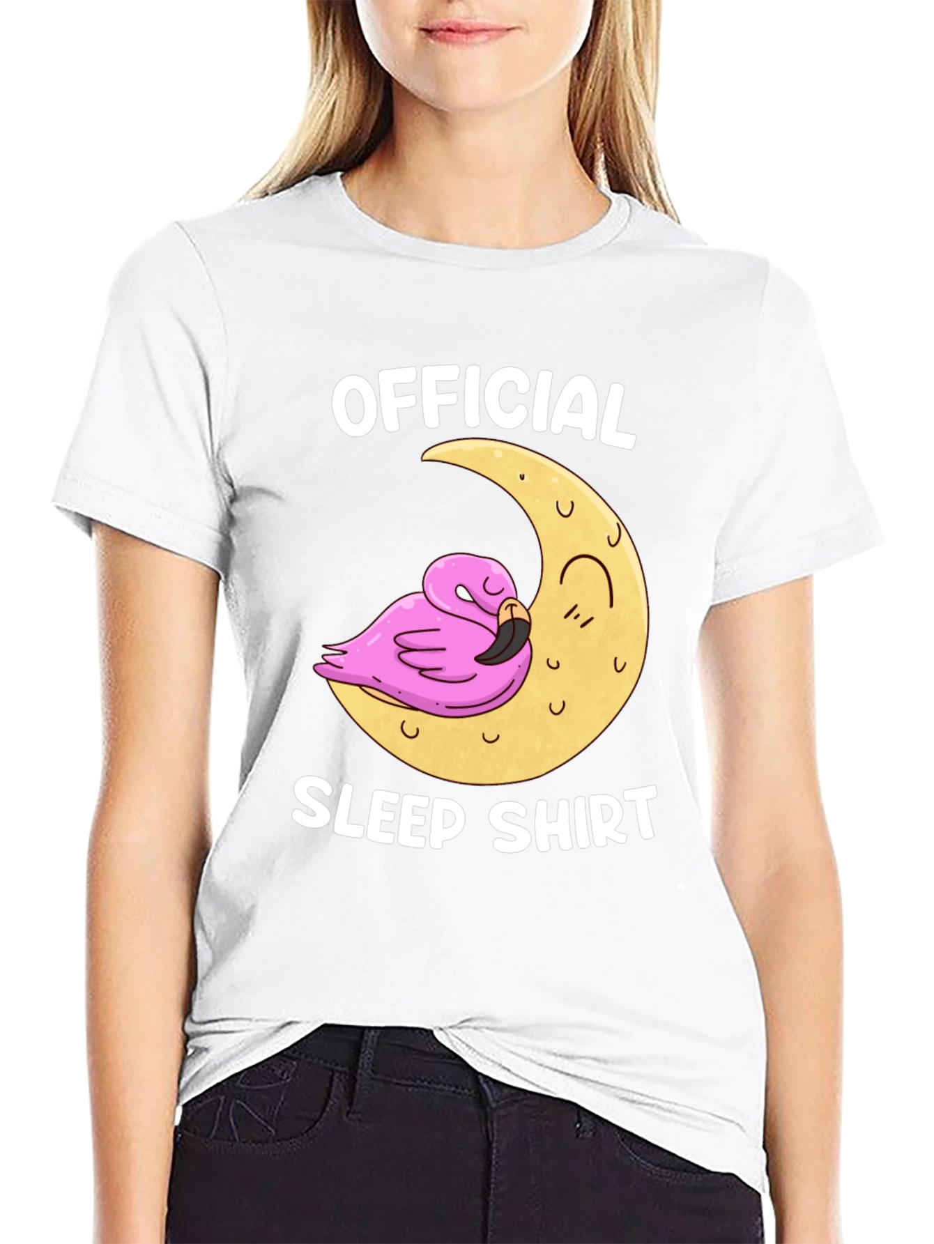 Official Sleep Shirt Flamingo Moon Graphic Tee