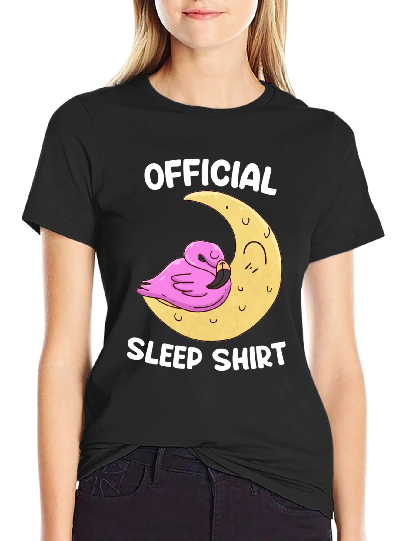 Official Sleep Shirt Flamingo Moon Graphic Tee