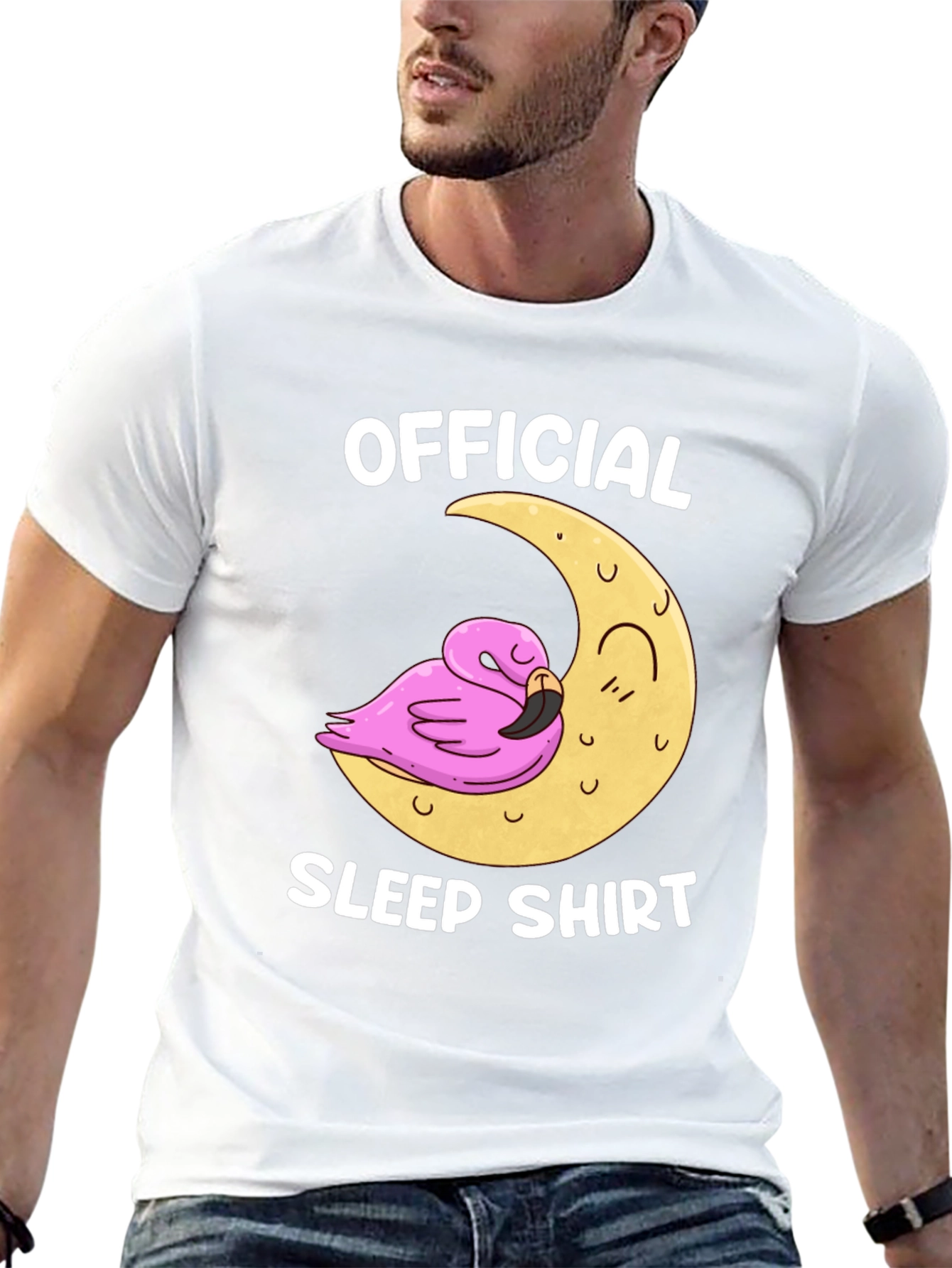 Official Sleep Shirt Flamingo Moon Graphic Tee