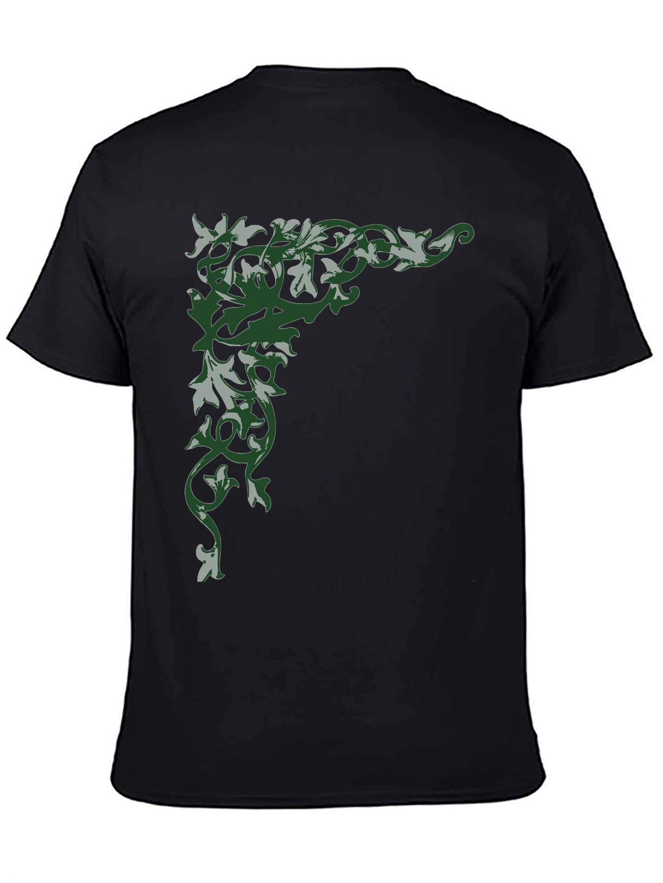 Floral Corner Graphic Black T-Shirt