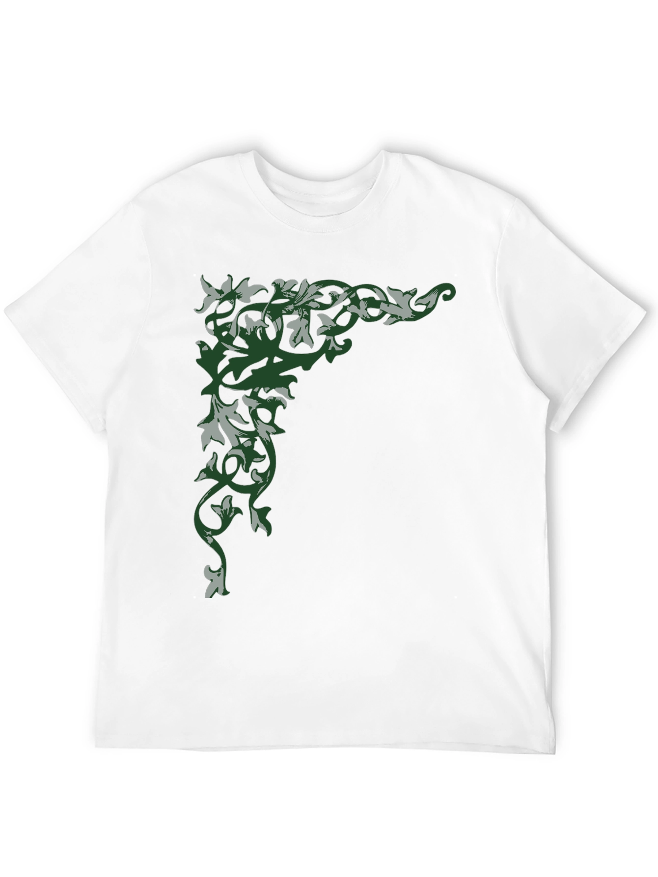 Floral Corner Graphic Black T-Shirt