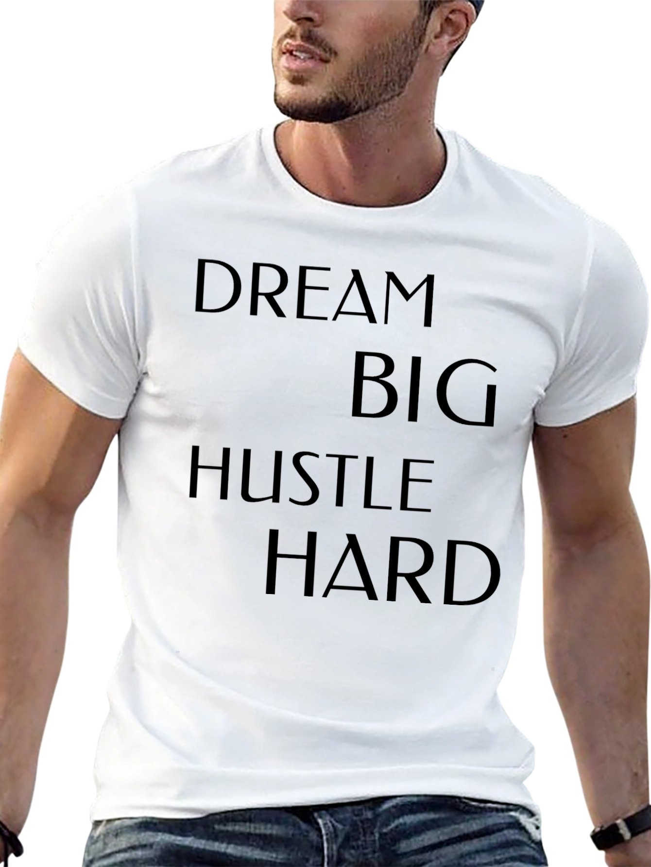 Dream Big Hustle Hard Black Graphic Tee