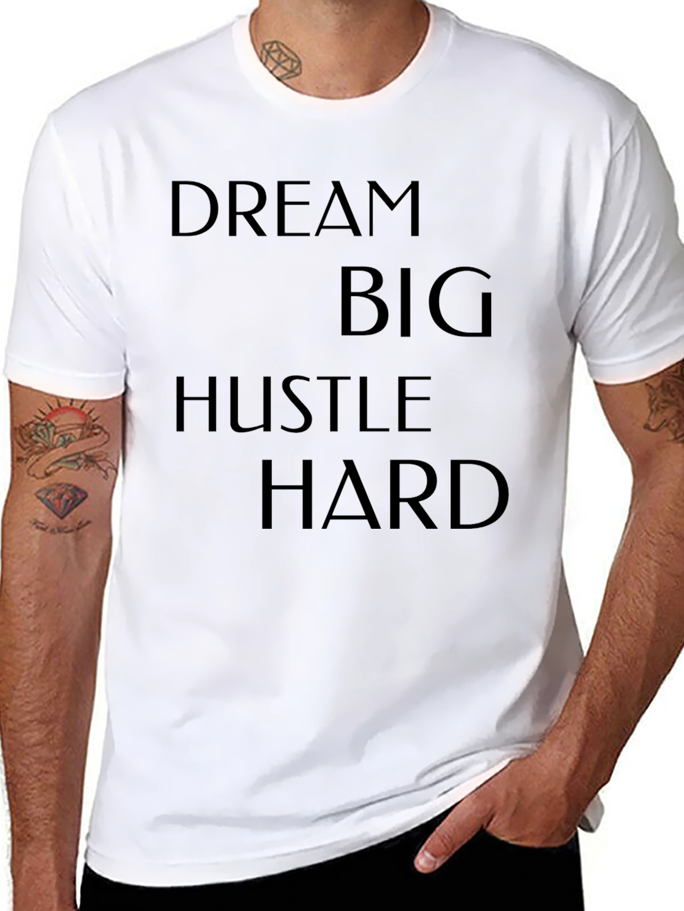 Dream Big Hustle Hard Black Graphic Tee