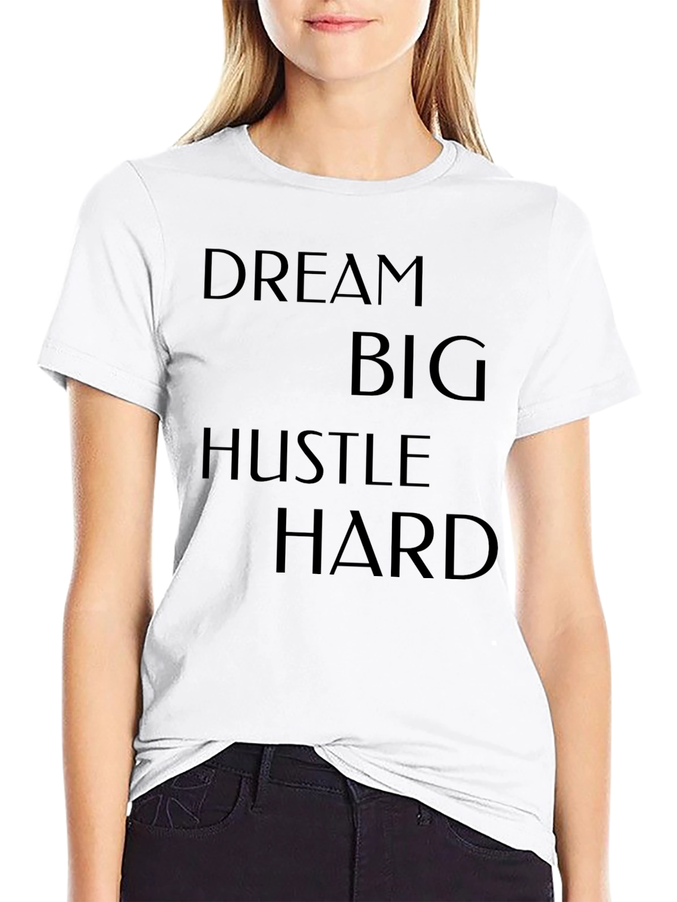 Dream Big Hustle Hard Black Graphic Tee