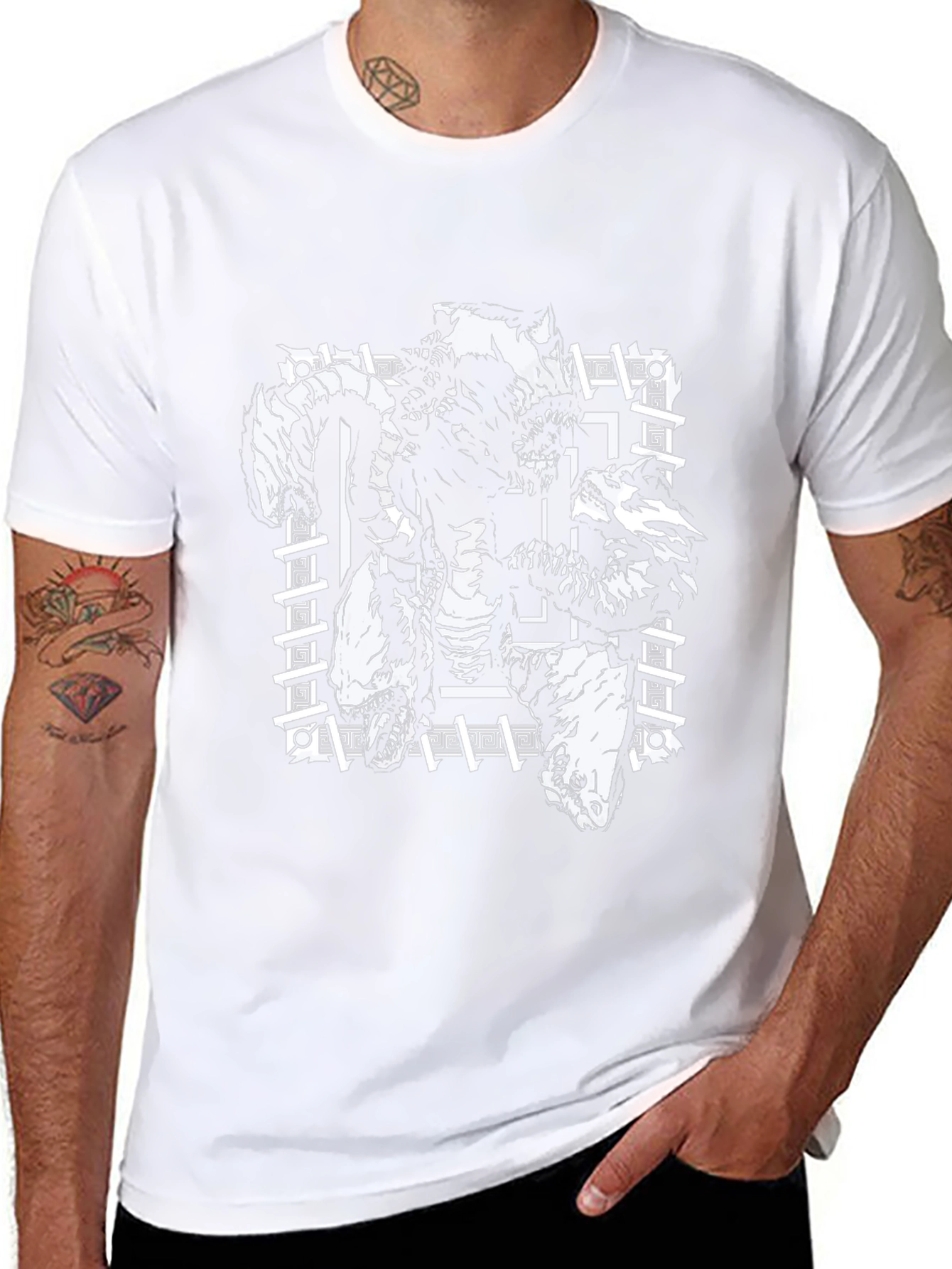 Mythical Creatures Graphic T-Shirt - Black