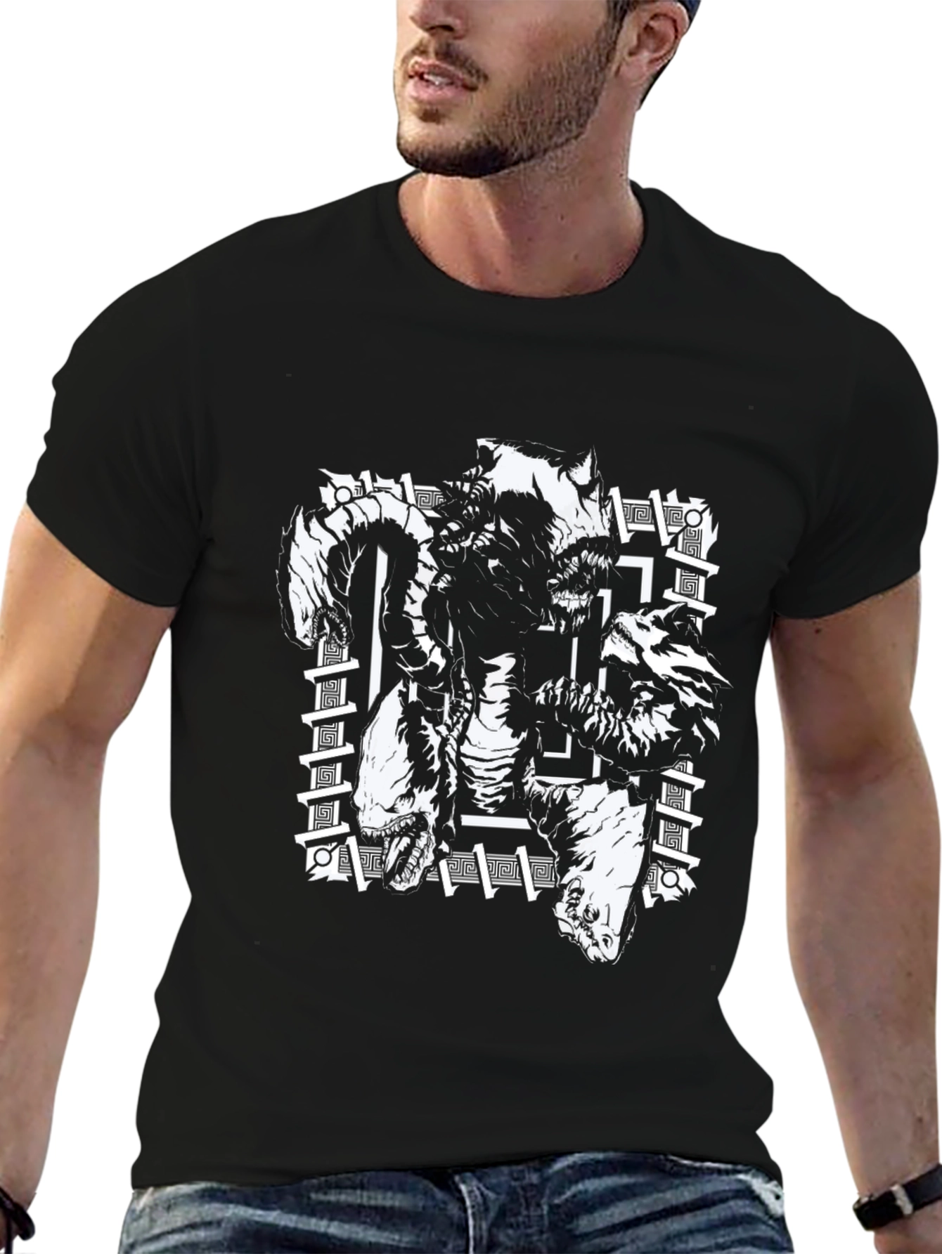 Mythical Creatures Graphic T-Shirt - Black