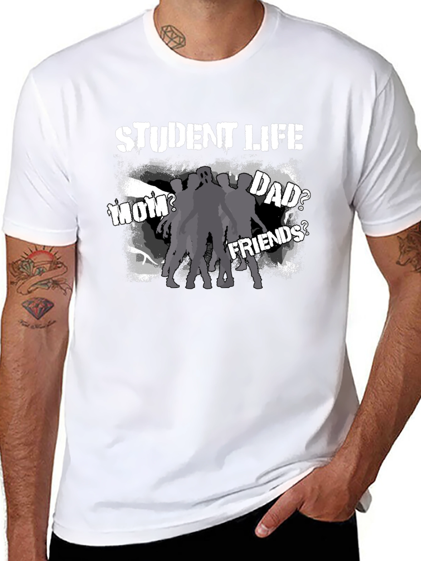 Student Life Zombie T-Shirt - Quirky Graphic Tee