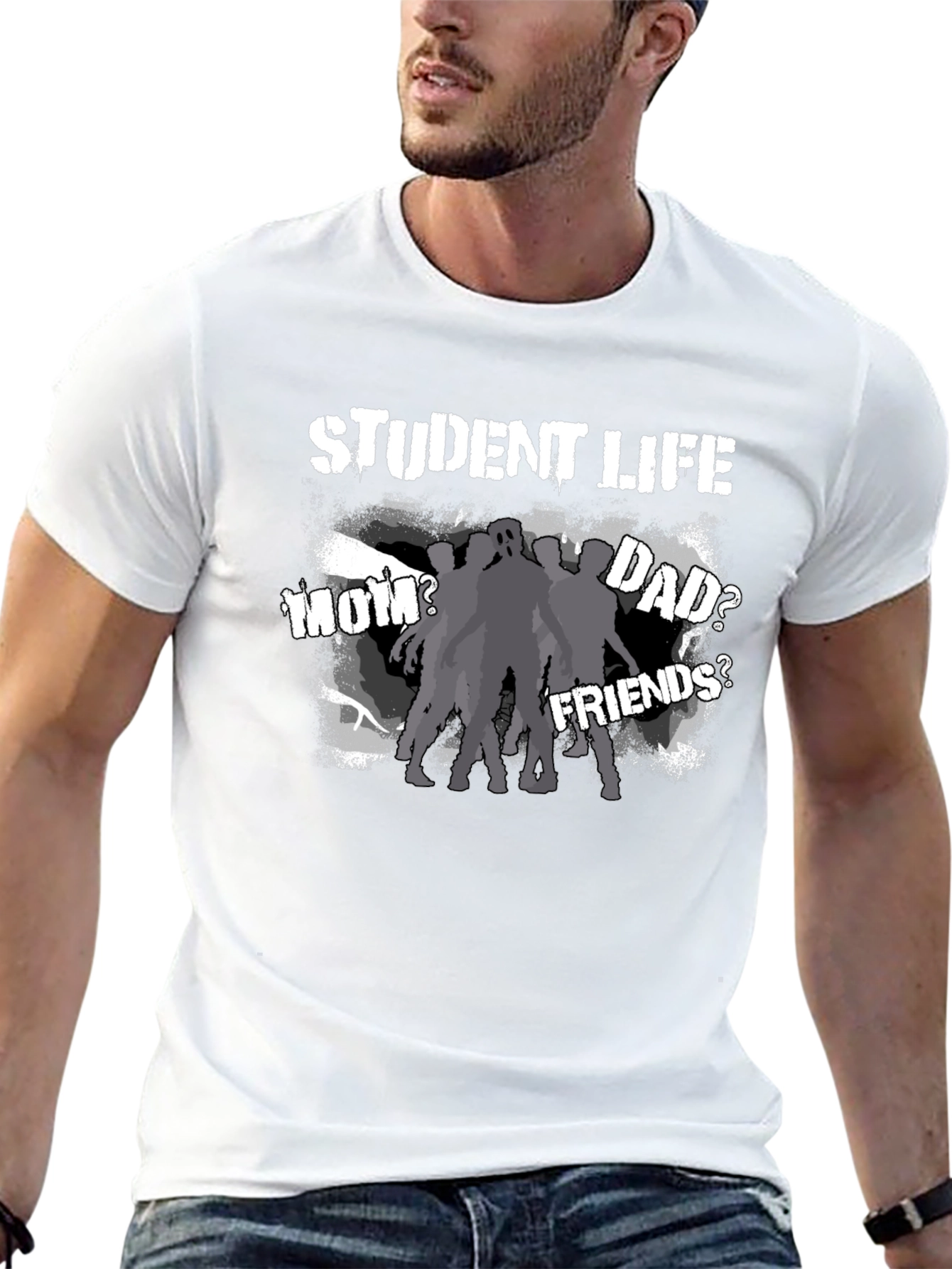 Student Life Zombie T-Shirt - Quirky Graphic Tee