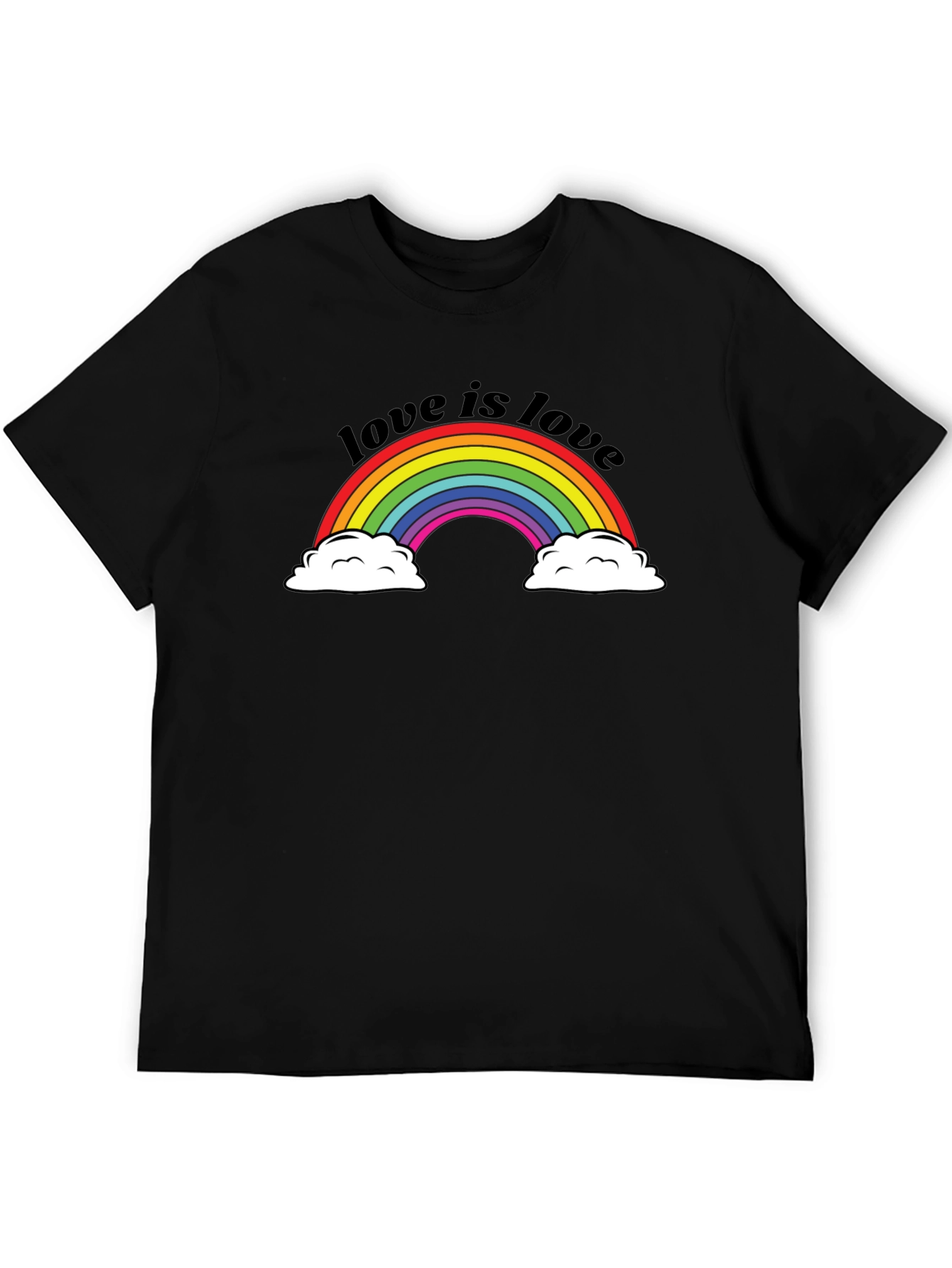 Love Is Love Rainbow Pride T-Shirt - Black