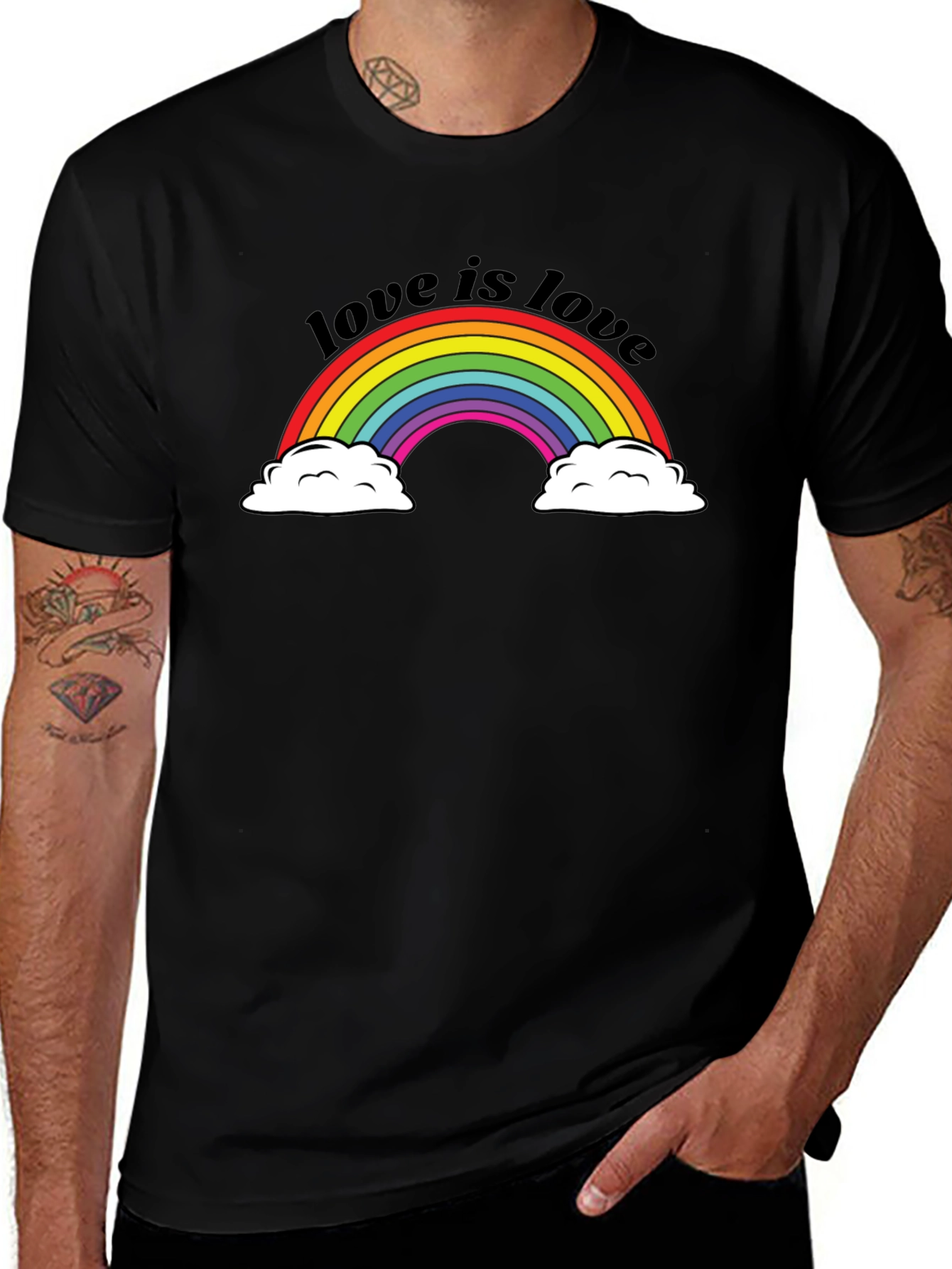 Love Is Love Rainbow Pride T-Shirt - Black