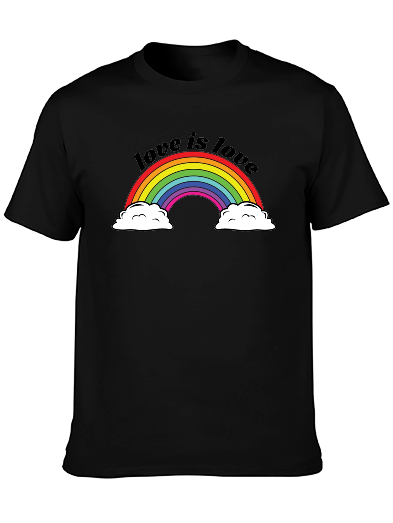Love Is Love Rainbow Pride T-Shirt - Black