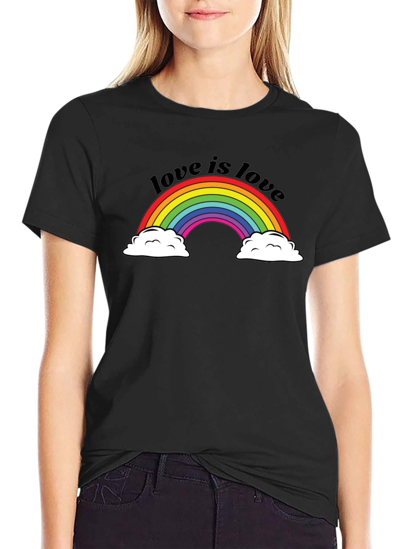 Love Is Love Rainbow Pride T-Shirt - Black